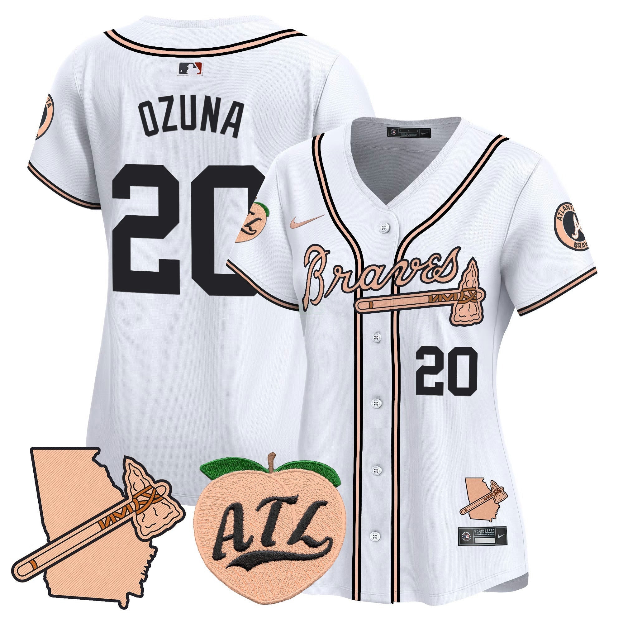 Camisa MLB Women’s Atlanta Peach Vapor Premier Limited Jersey