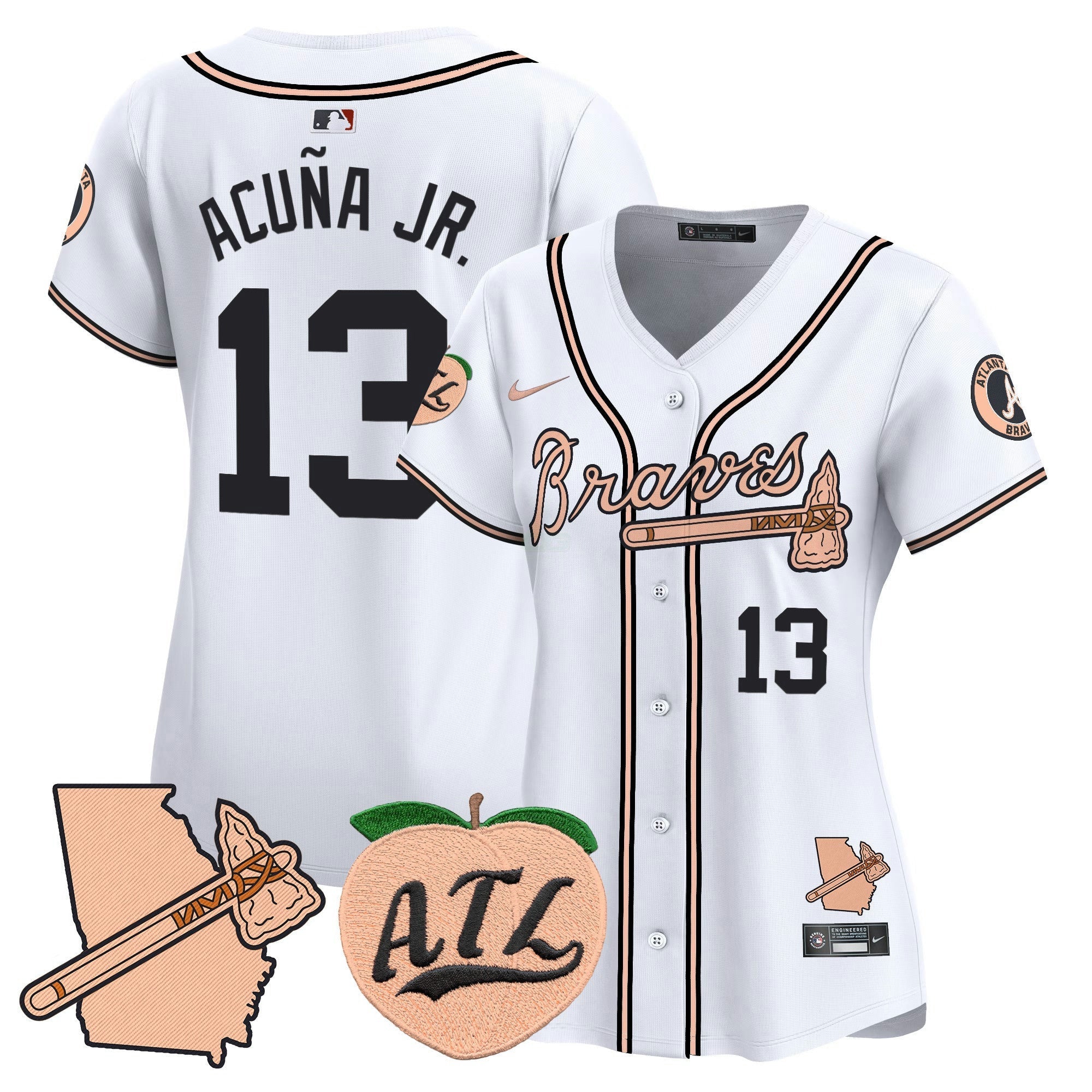 Camisa MLB Women’s Atlanta Peach Vapor Premier Limited Jersey