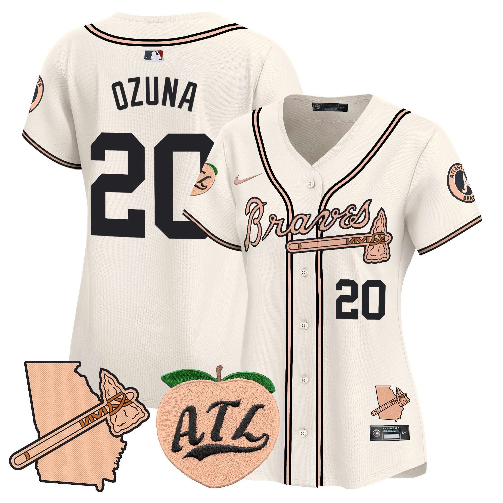 Camisa MLB Women’s Atlanta Peach Vapor Premier Limited Jersey