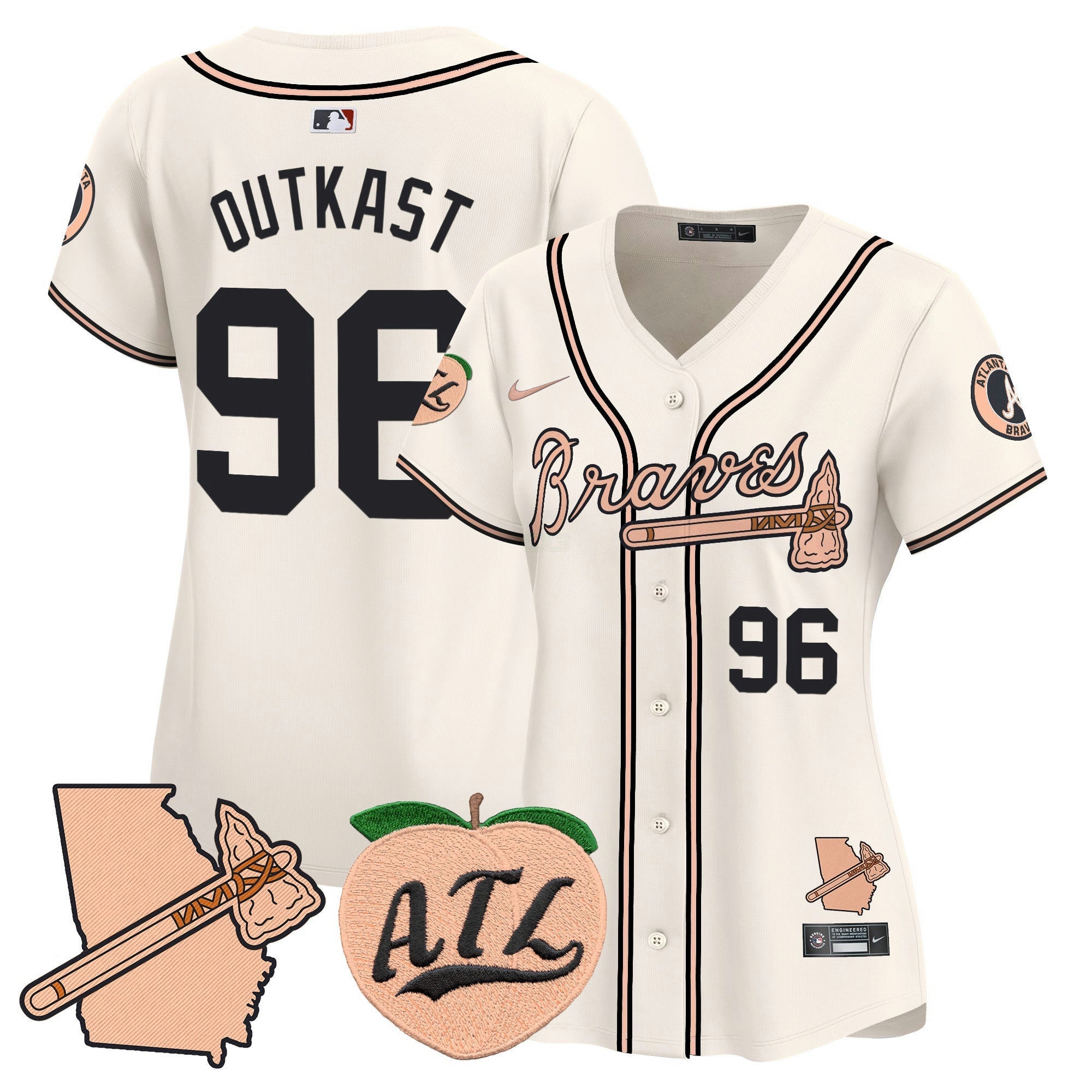 Camisa MLB Women’s Atlanta Peach Vapor Premier Limited Jersey