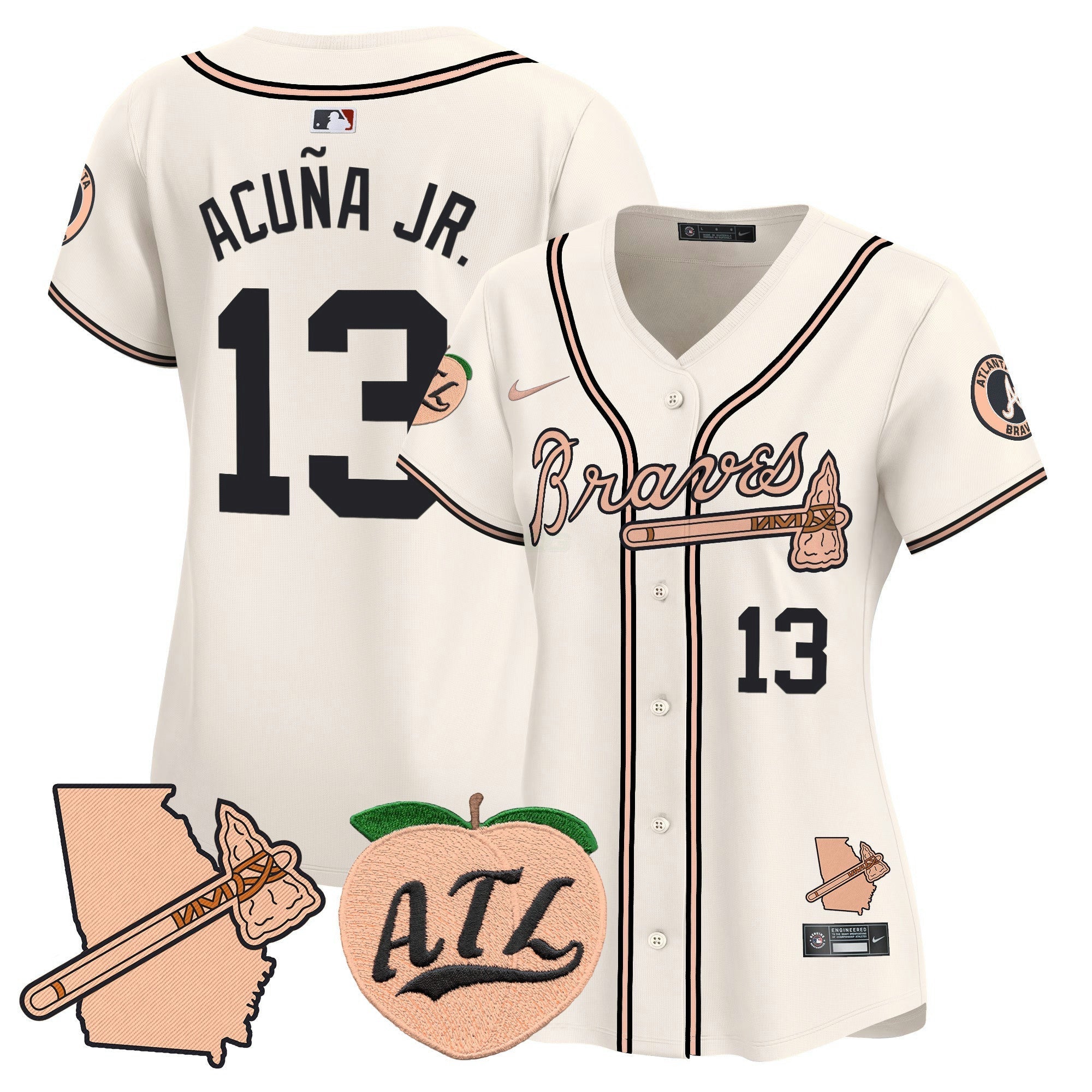 Camisa MLB Women’s Atlanta Peach Vapor Premier Limited Jersey