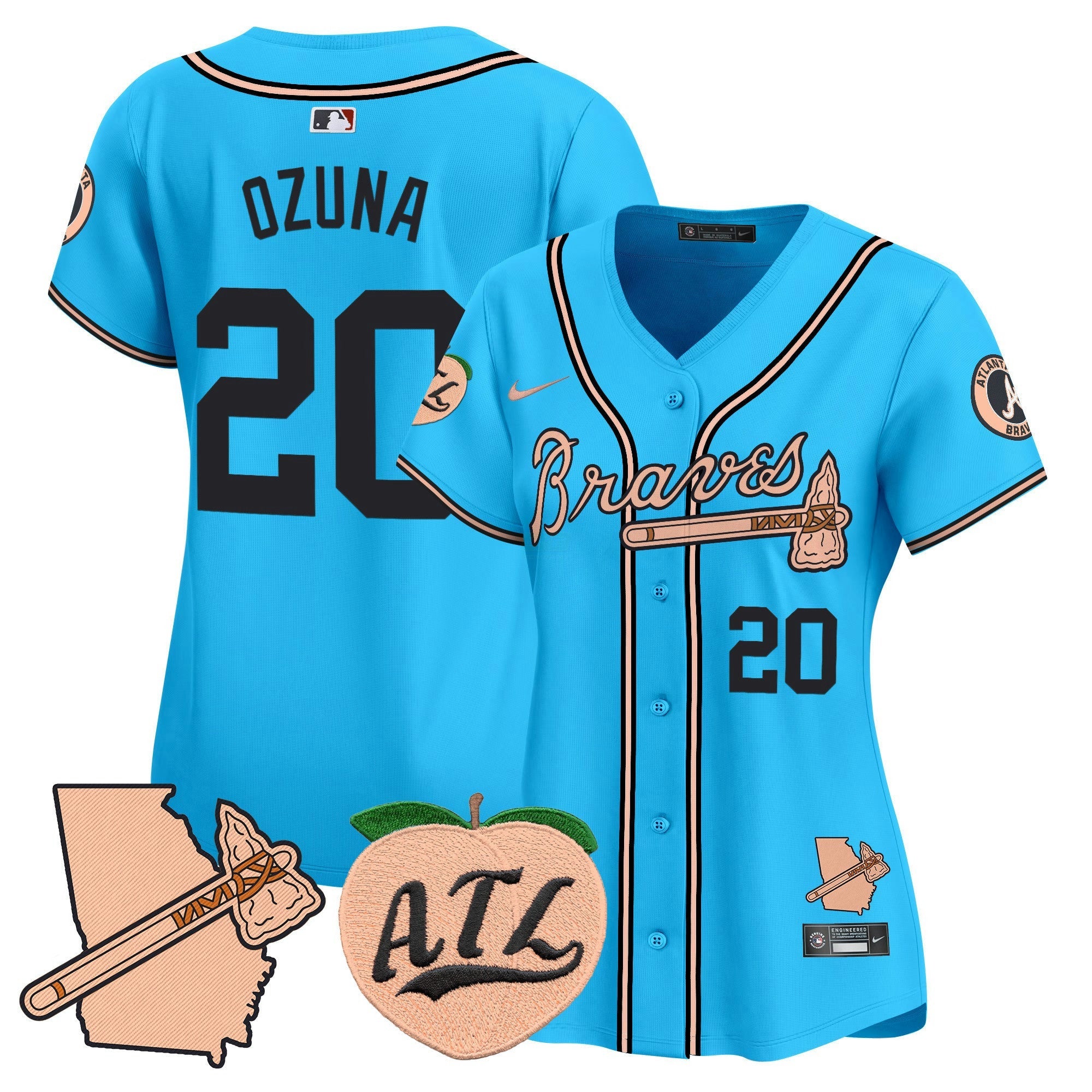 Camisa MLB Women’s Atlanta Peach Vapor Premier Limited Jersey
