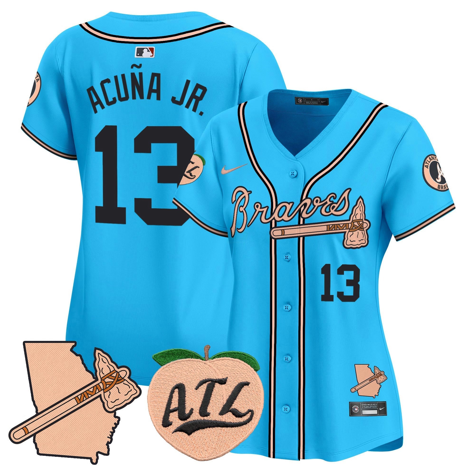 Camisa MLB Women’s Atlanta Peach Vapor Premier Limited Jersey