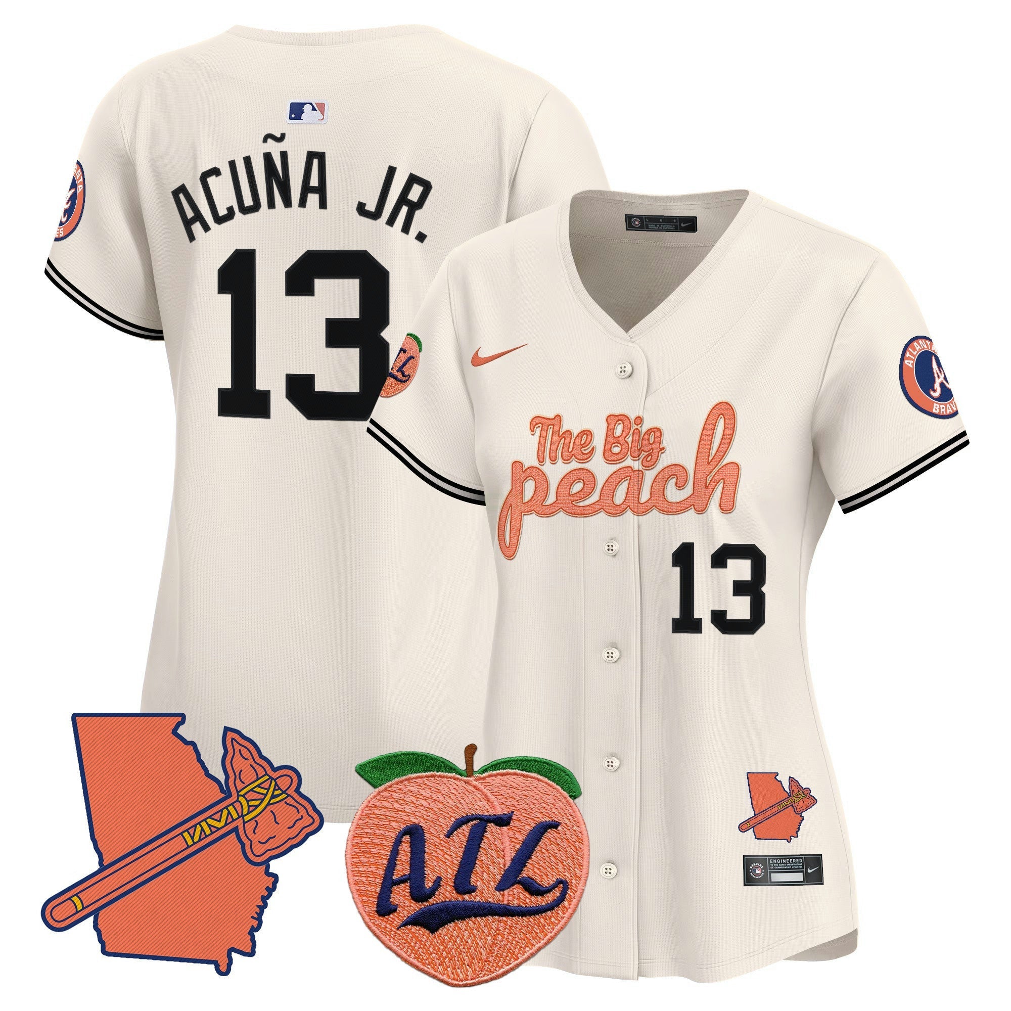 Camisa MLB Women’s Atlanta The Big Peach Vapor Premier Limited Jersey