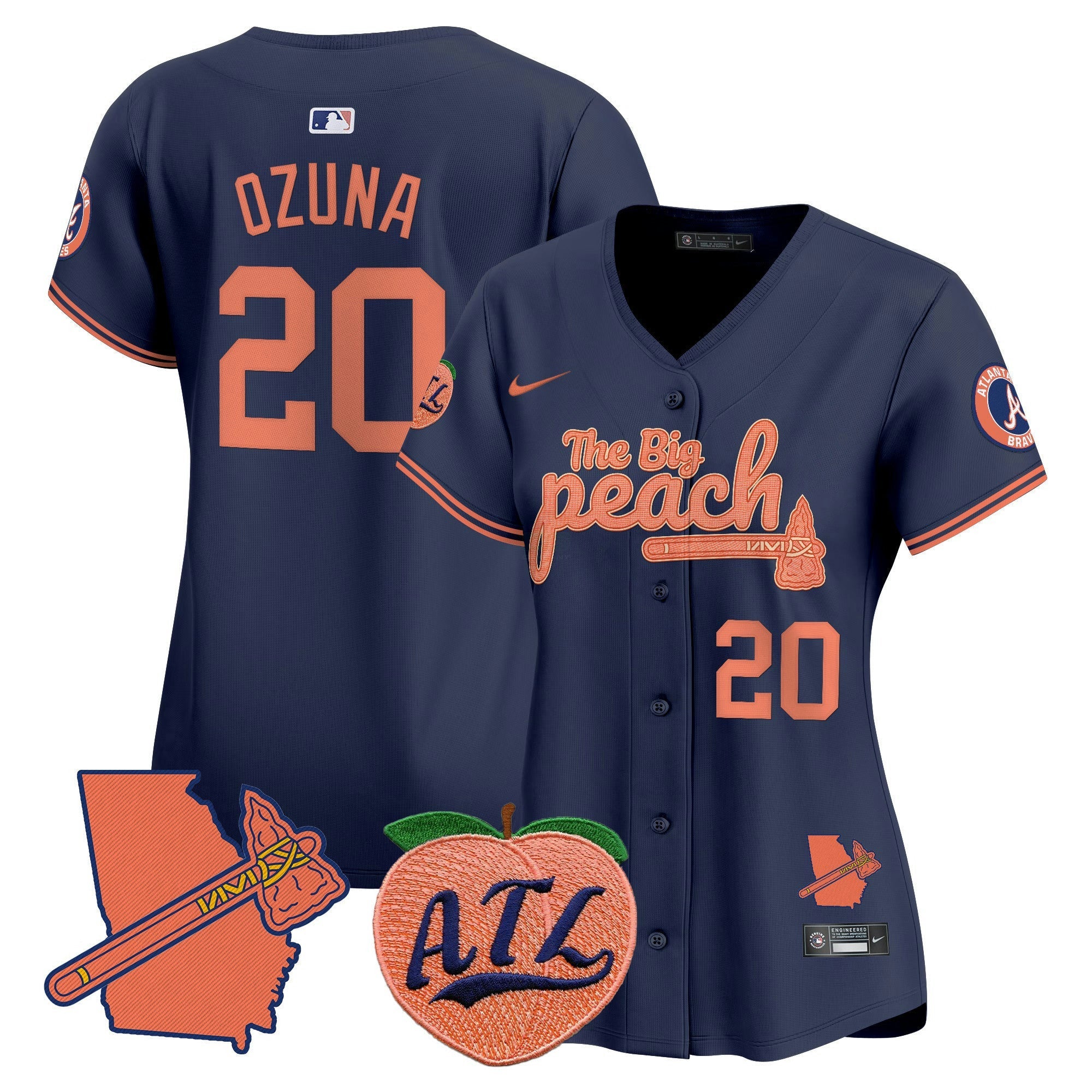 Camisa MLB Women’s Atlanta The Big Peach Vapor Premier Limited Jersey V2
