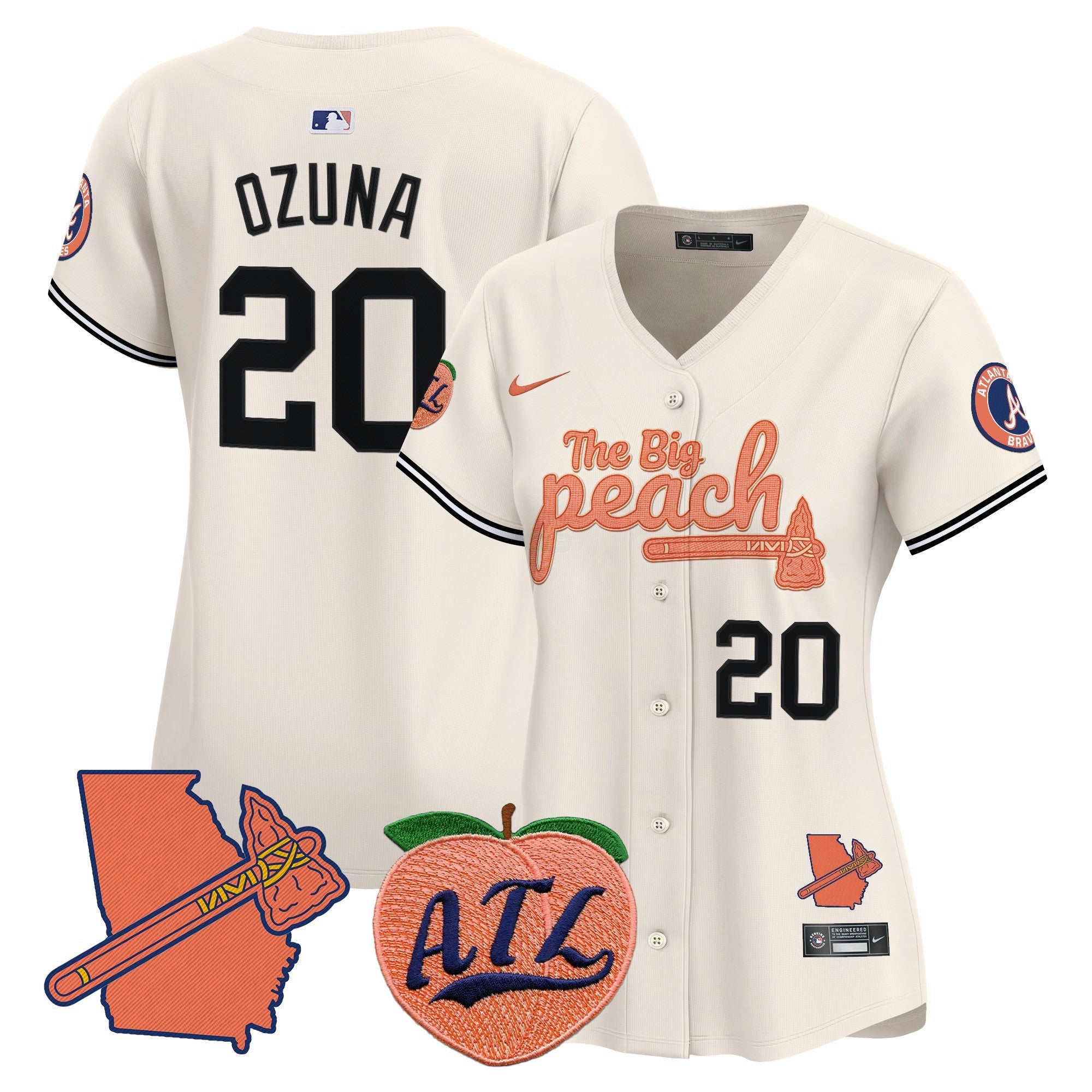 Camisa MLB Women’s Atlanta The Big Peach Vapor Premier Limited Jersey V2