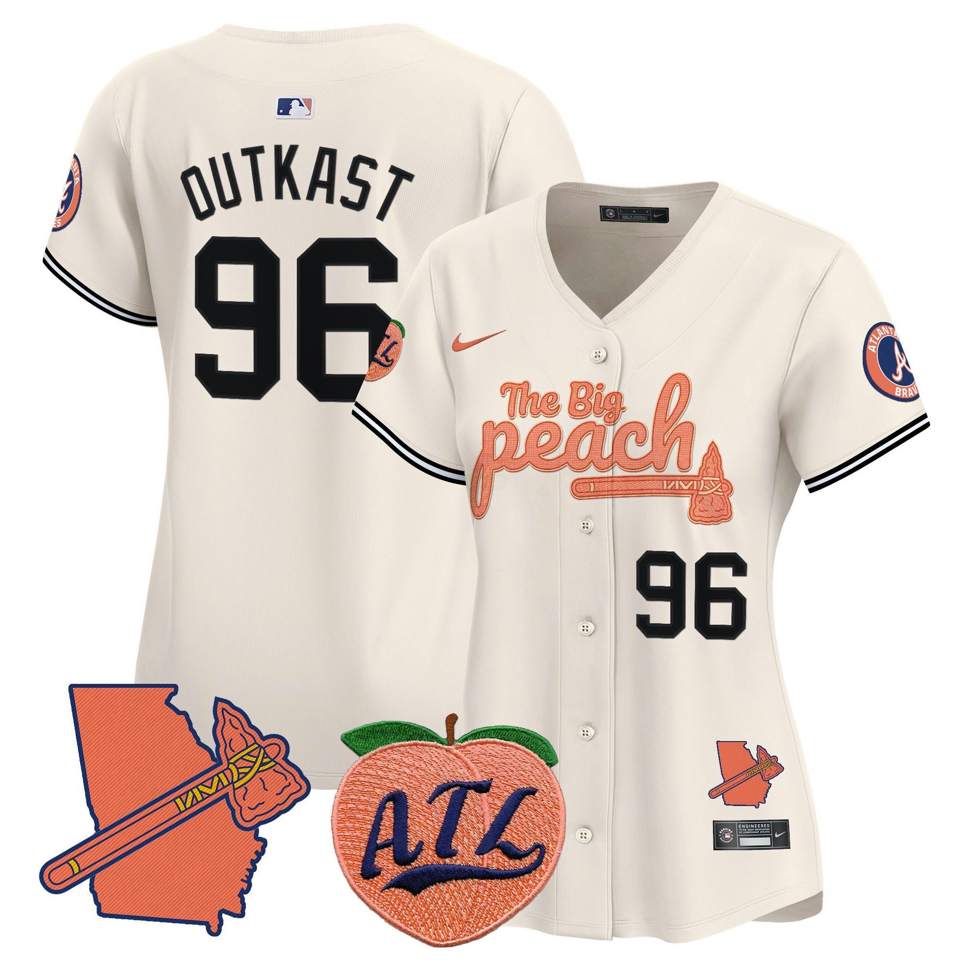 Camisa MLB Women’s Atlanta The Big Peach Vapor Premier Limited Jersey V2