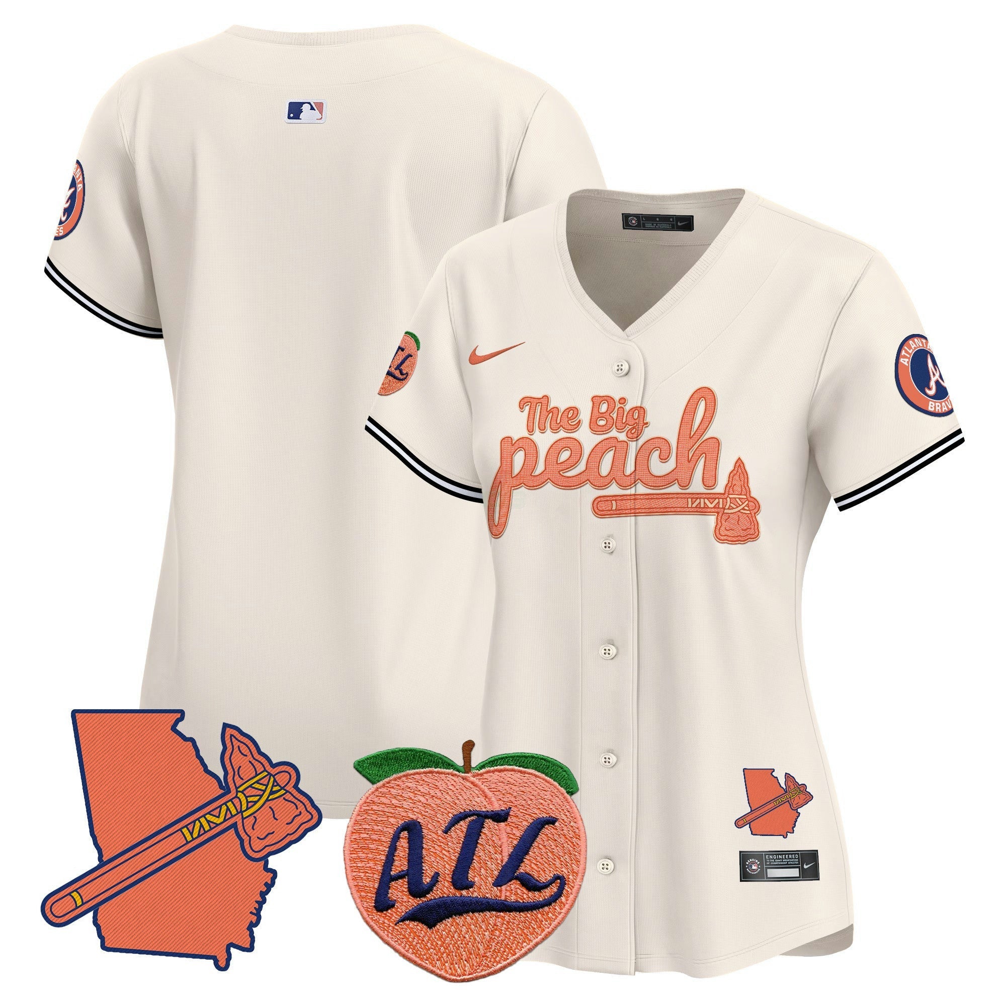 Camisa MLB Women’s Atlanta The Big Peach Vapor Premier Limited Jersey V2