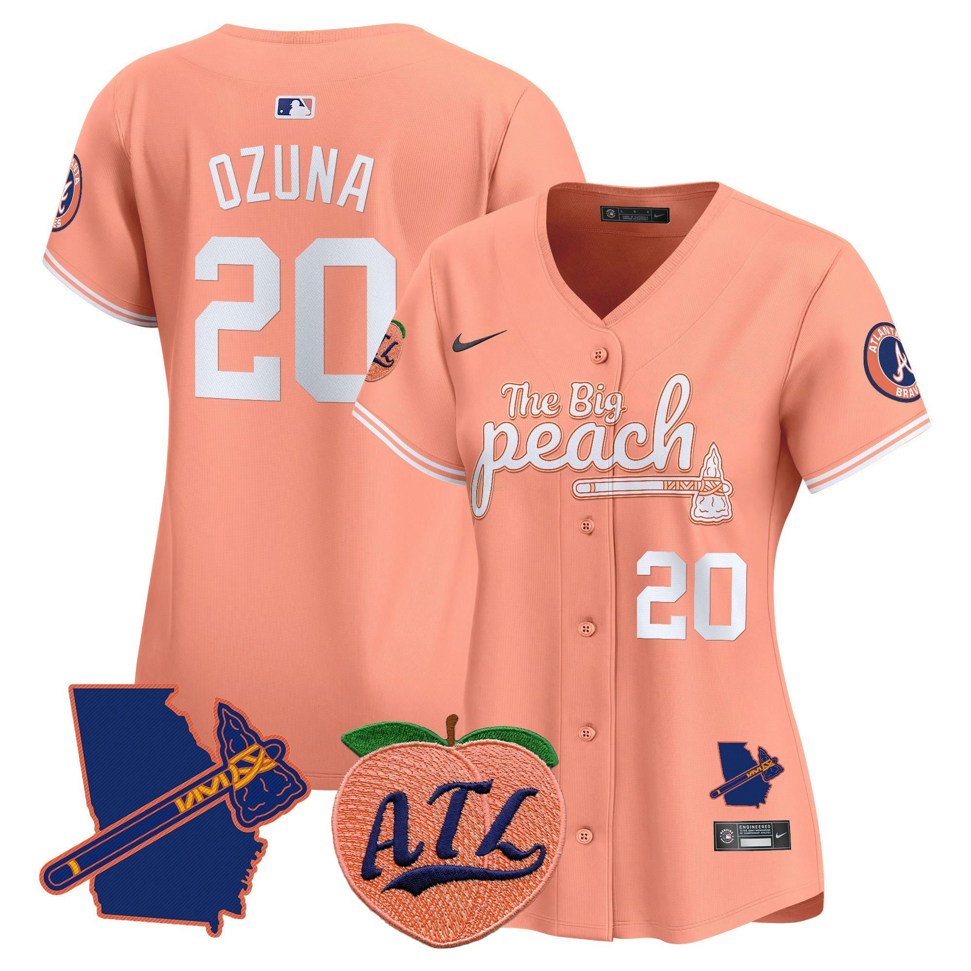 Camisa MLB Women’s Atlanta The Big Peach Vapor Premier Limited Jersey V2
