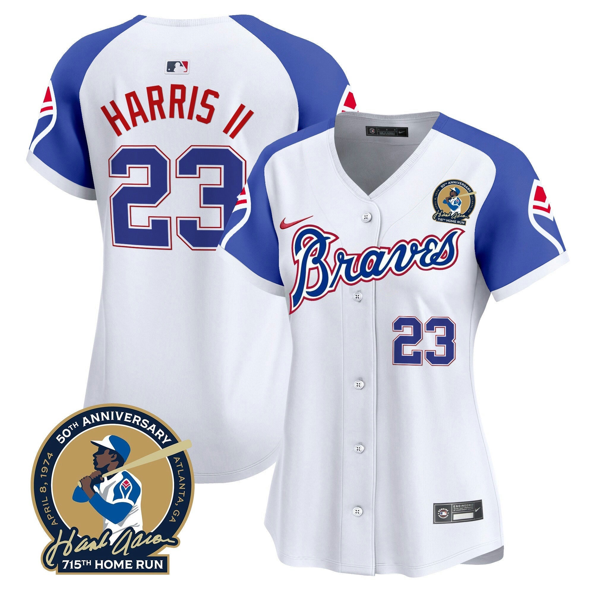 Camisa MLB Women’s Atlanta Throwback 1974 – 1982 Vapor Premier Limited Jersey