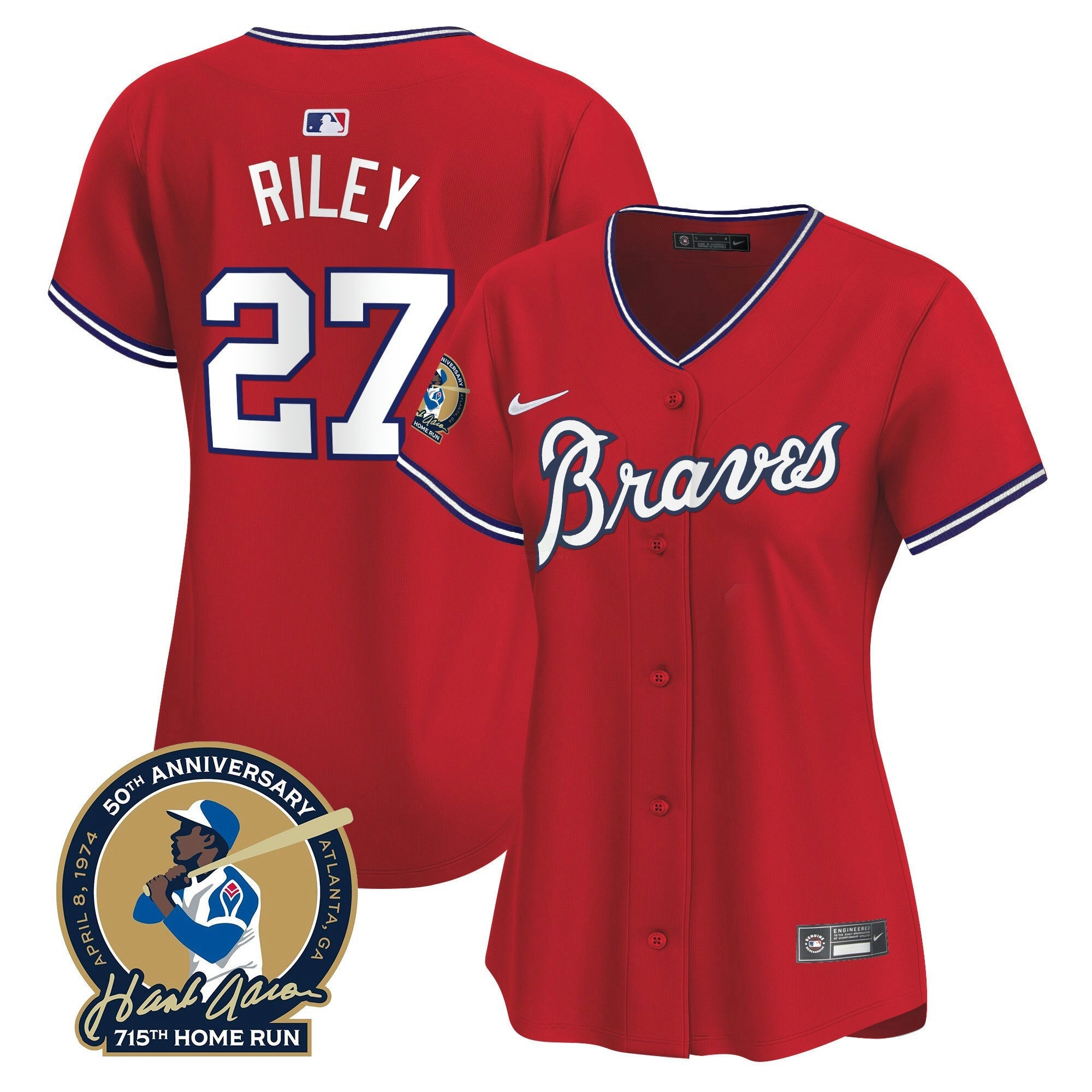 Camisa MLB Women’s Atlanta Throwback 1974 – 1982 Vapor Premier Limited Jersey