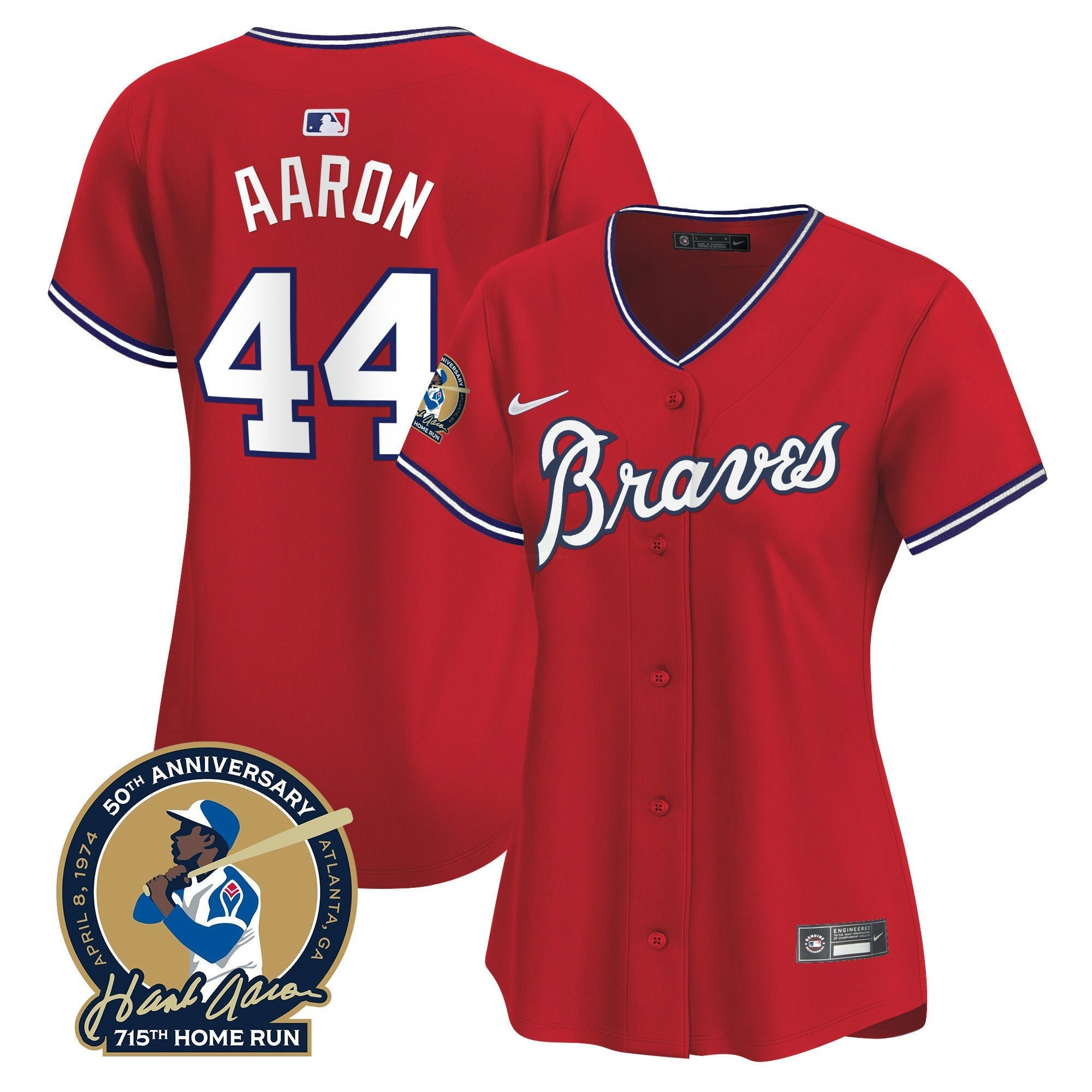 Camisa MLB Women’s Atlanta Throwback 1974 – 1982 Vapor Premier Limited Jersey