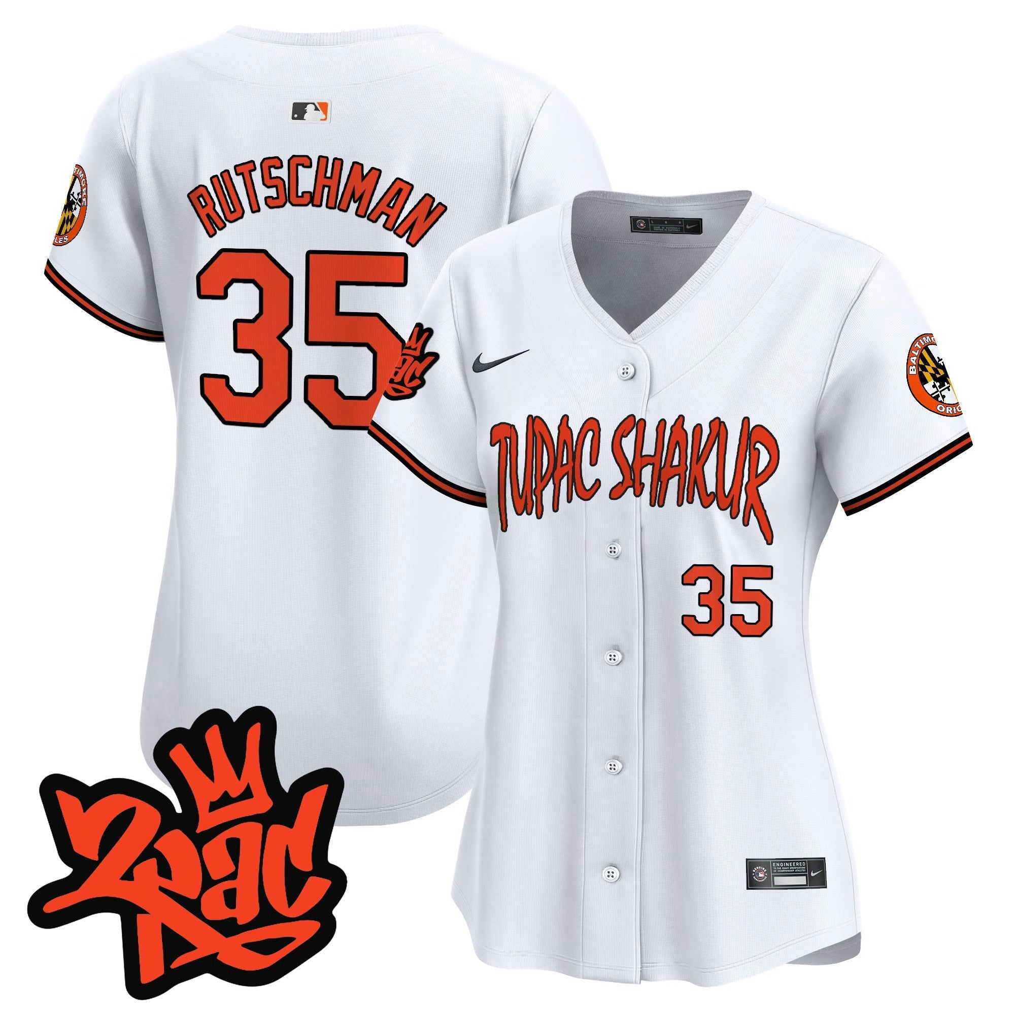 Camisa MLB Women’s Baltimore Tupac Shakur Vapor Premier Limited Jersey