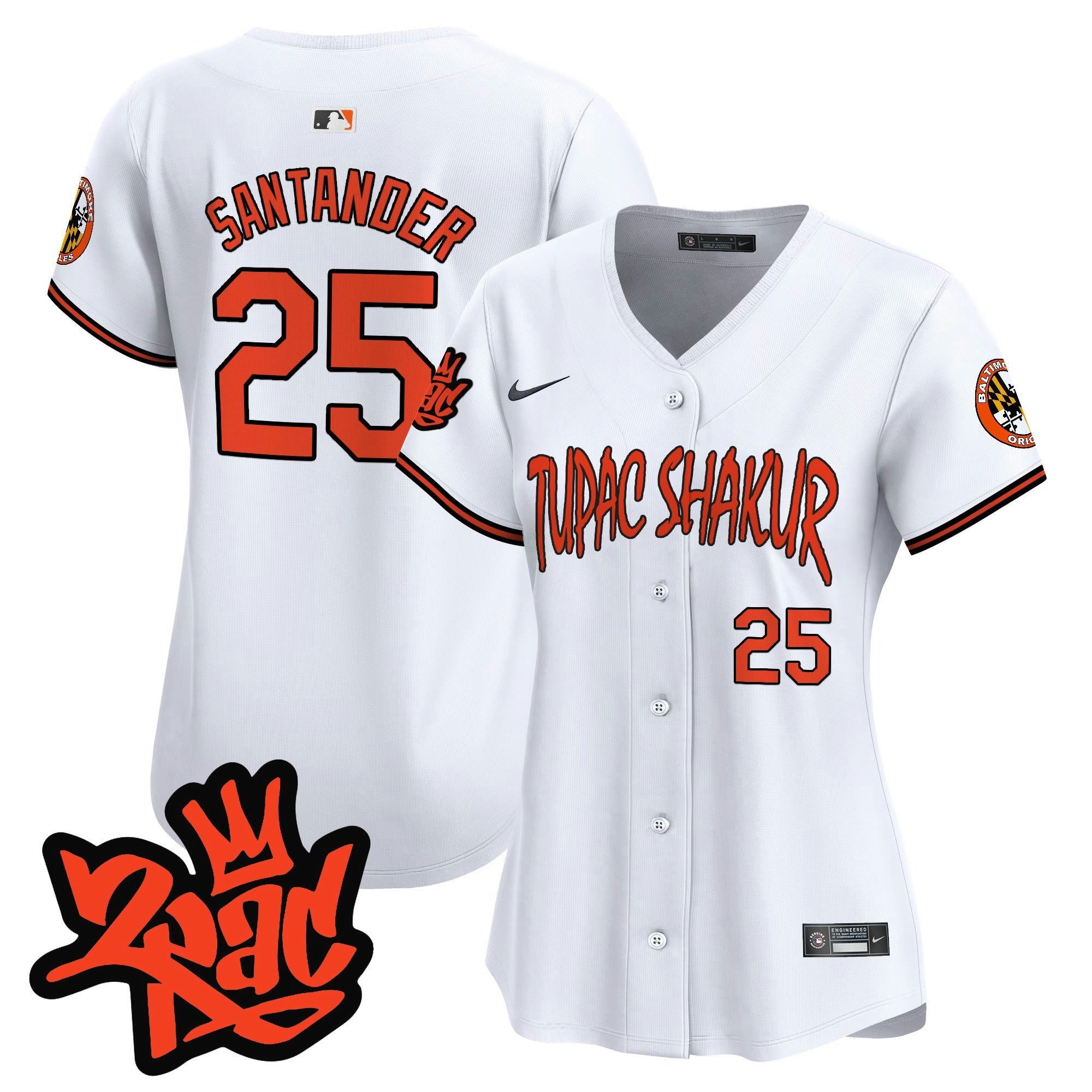 Camisa MLB Women’s Baltimore Tupac Shakur Vapor Premier Limited Jersey