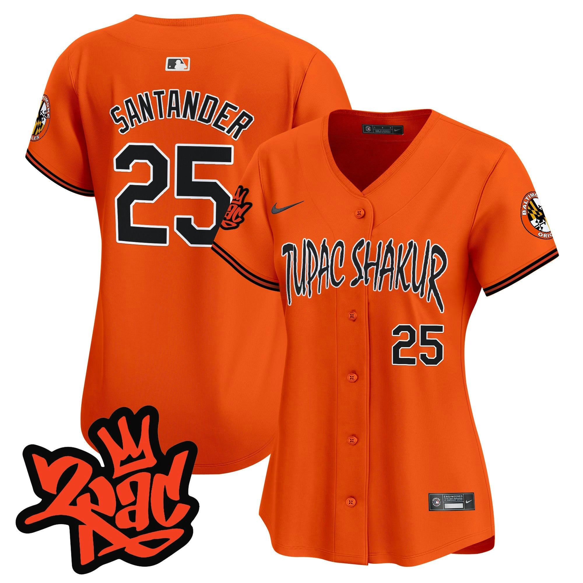Camisa MLB Women’s Baltimore Tupac Shakur Vapor Premier Limited Jersey