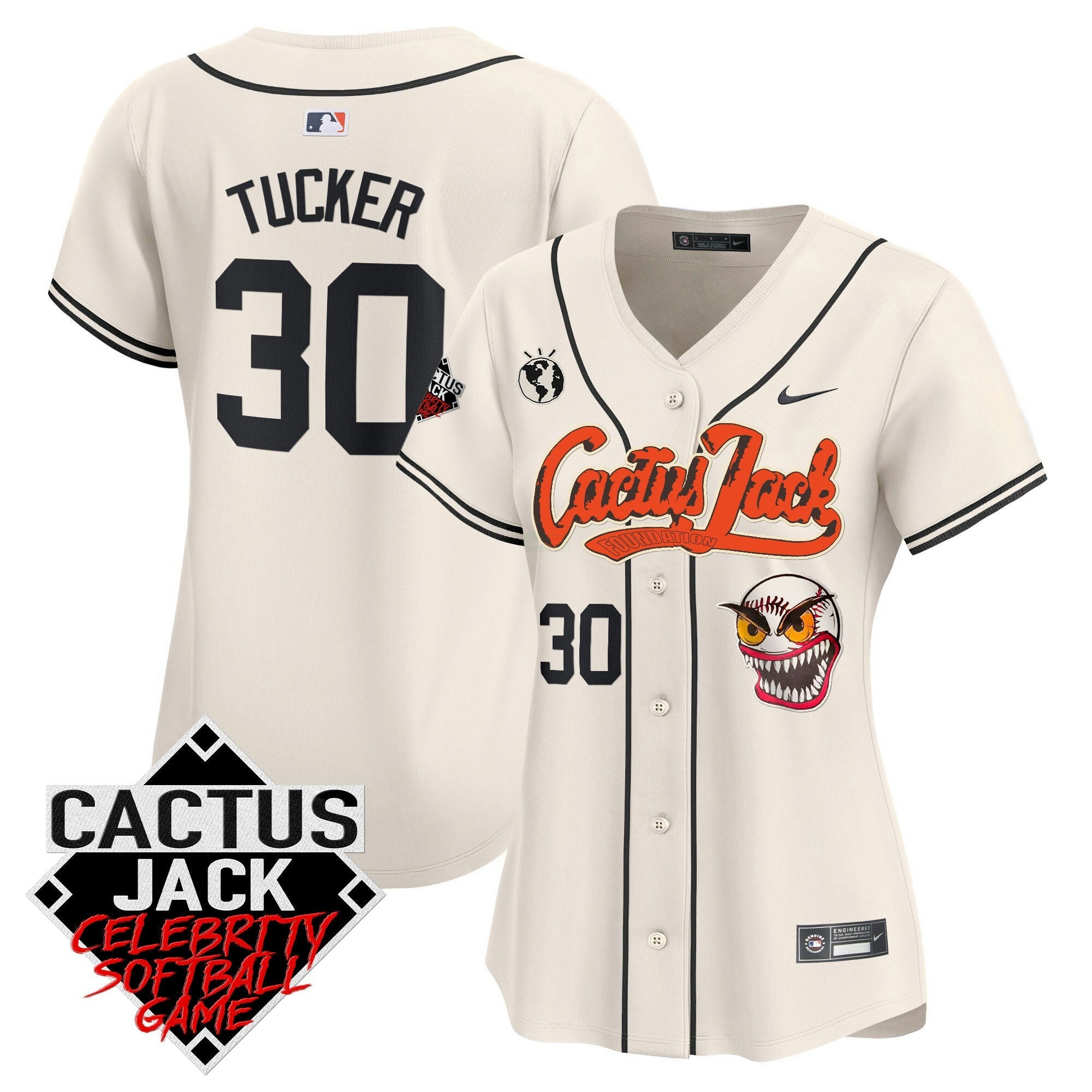 Camisa MLB Women’s Cactus Jack Celebrity Softball Game Patch Vapor Premier Limited Jersey