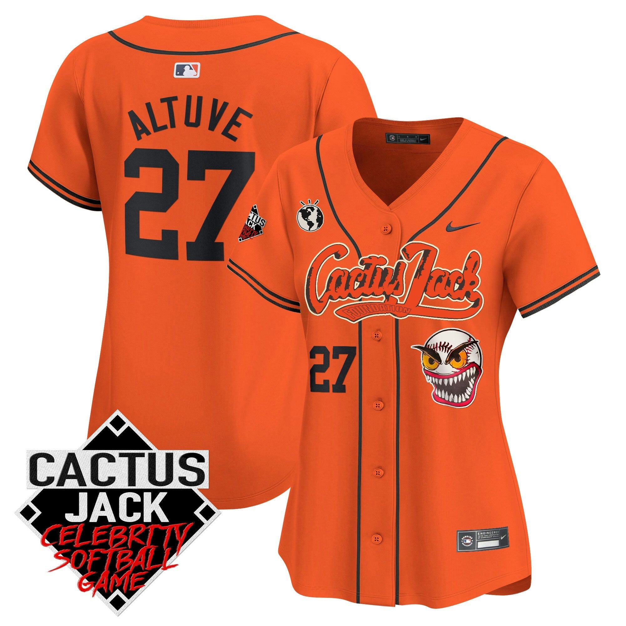 Camisa MLB Women’s Cactus Jack Celebrity Softball Game Patch Vapor Premier Limited Jersey