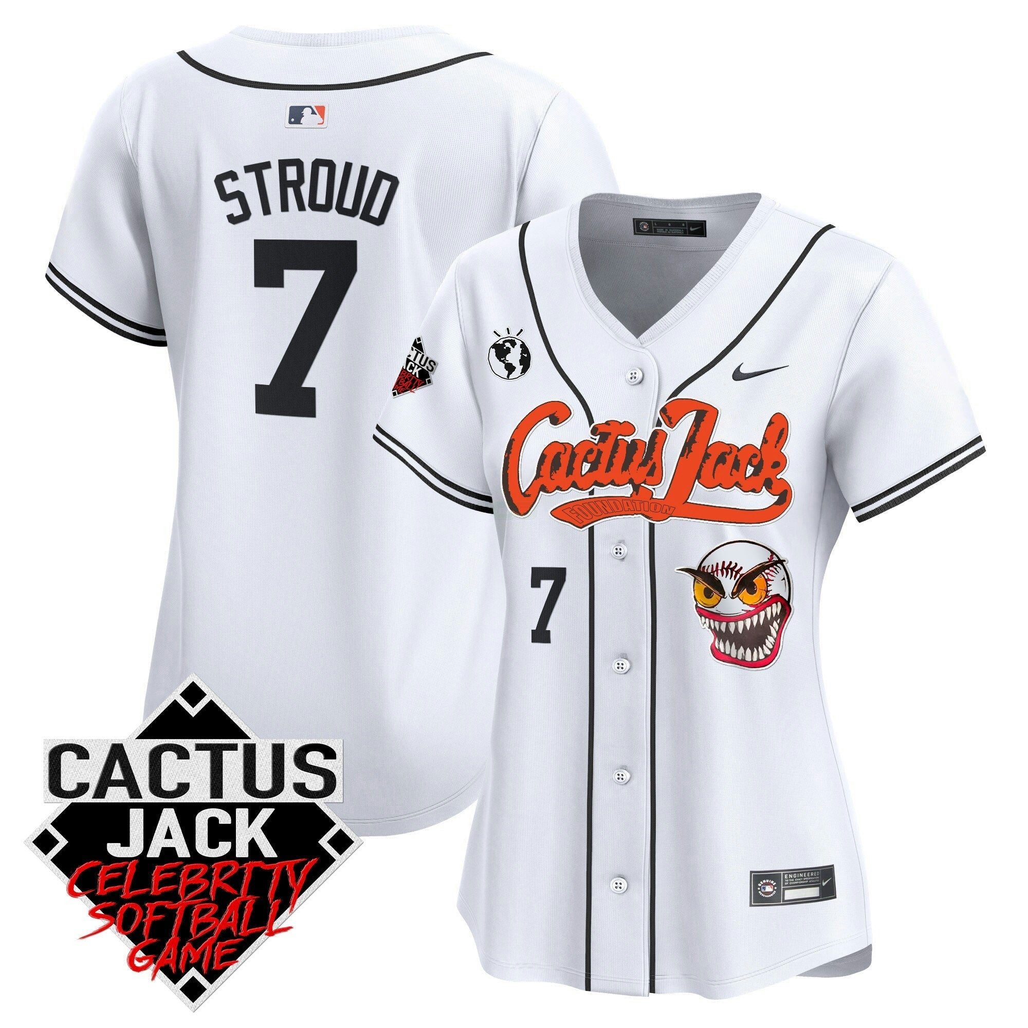 Camisa MLB Women’s Cactus Jack Celebrity Softball Game Patch Vapor Premier Limited Jersey