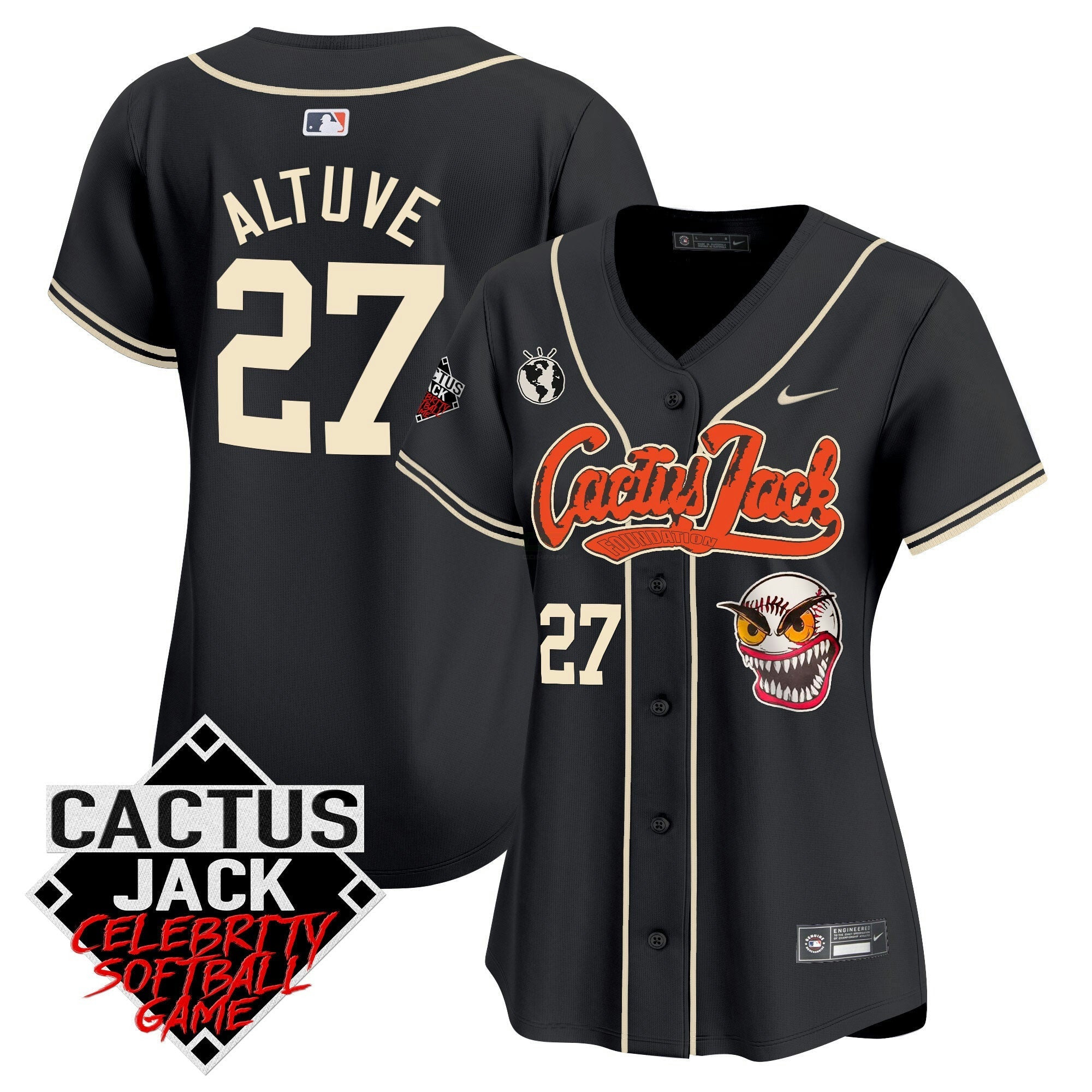 Camisa MLB Women’s Cactus Jack Celebrity Softball Game Patch Vapor Premier Limited Jersey