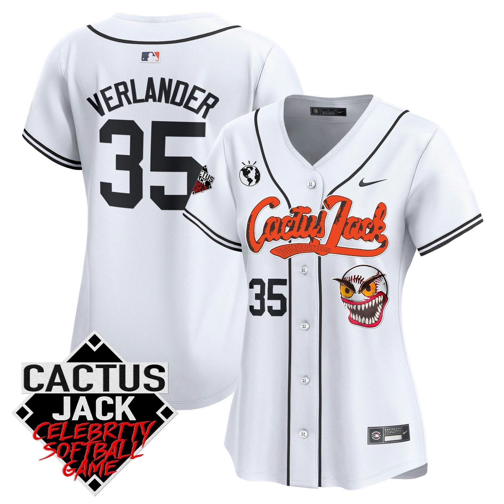 Camisa MLB Women’s Cactus Jack Celebrity Softball Game Patch Vapor Premier Limited Jersey