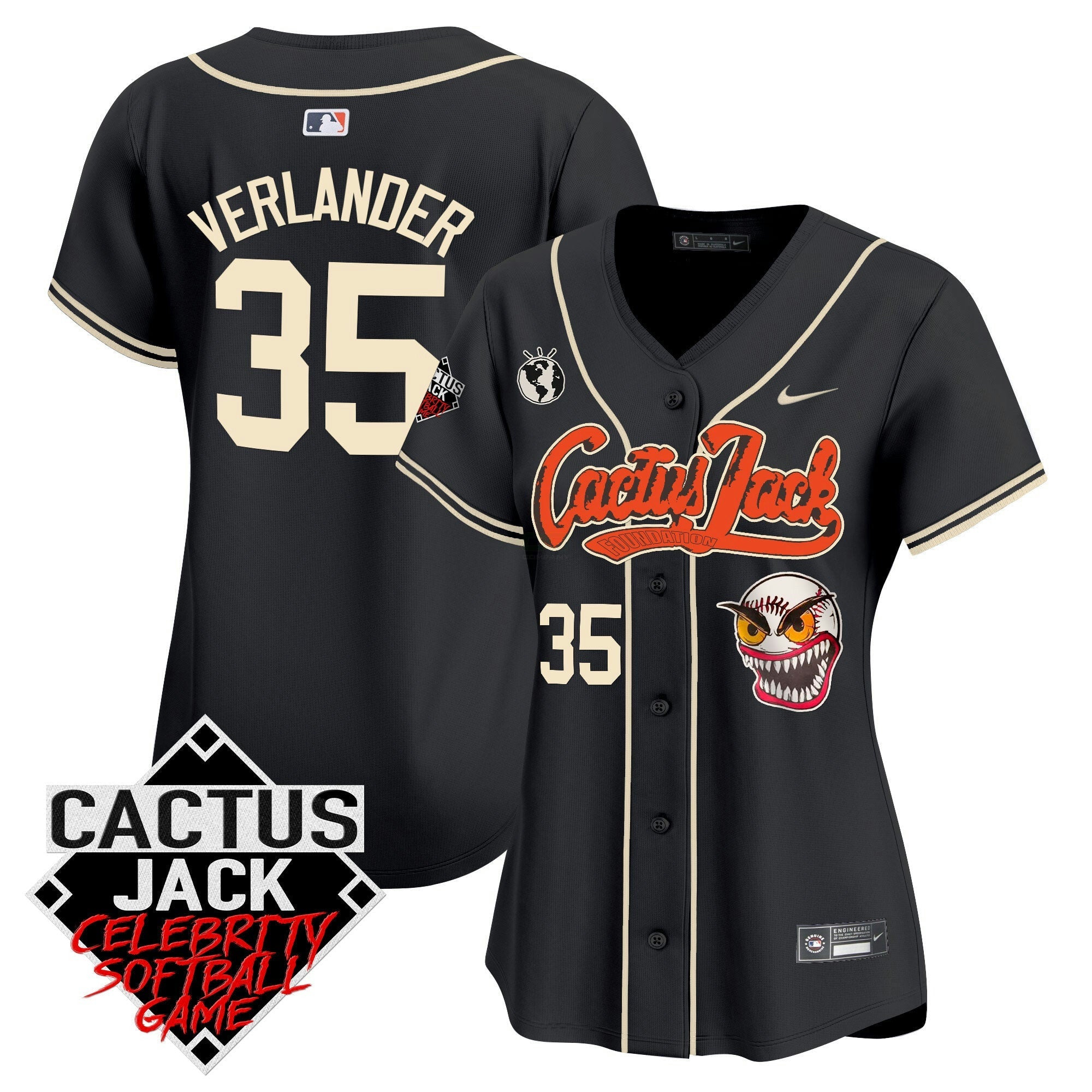 Camisa MLB Women’s Cactus Jack Celebrity Softball Game Patch Vapor Premier Limited Jersey