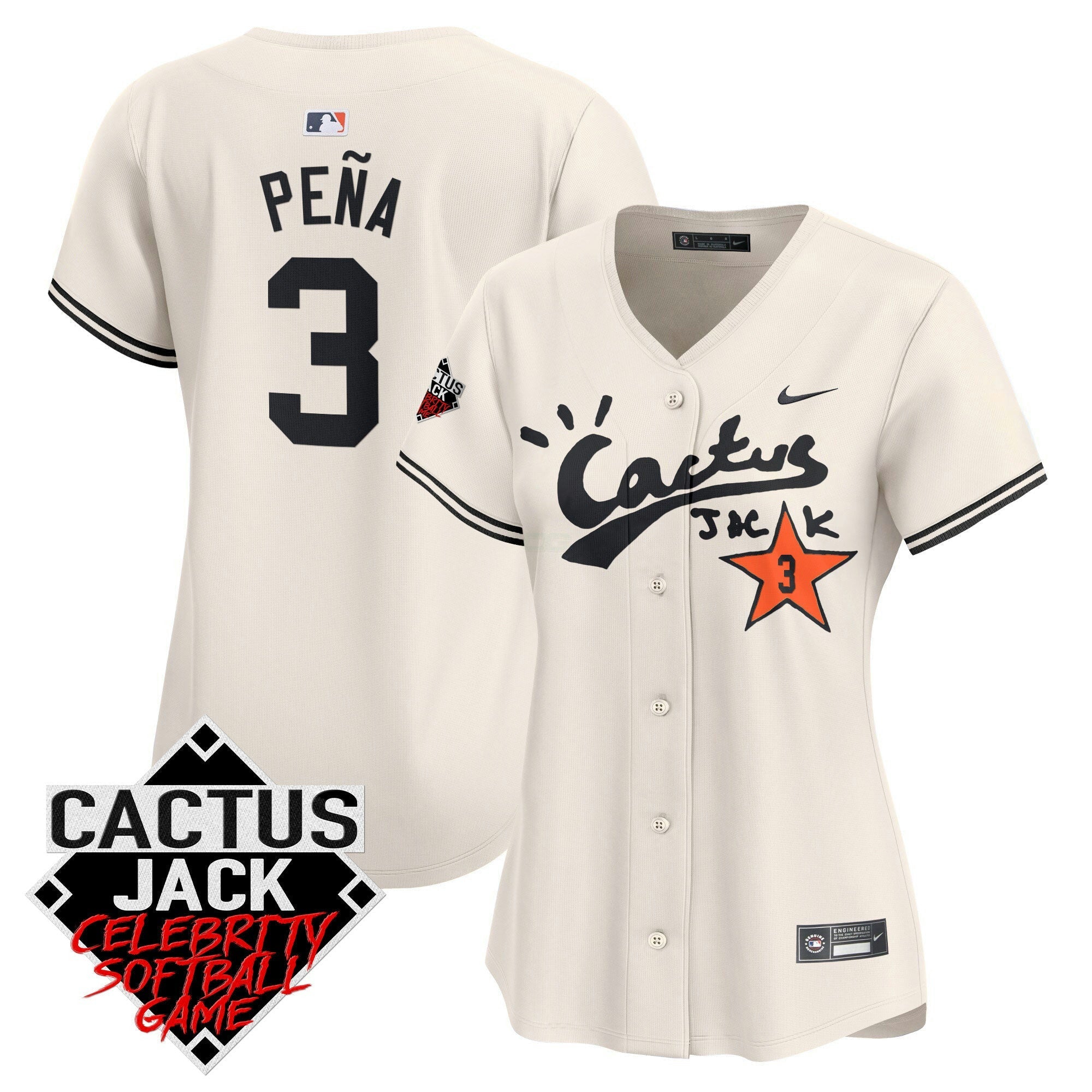 Camisa MLB Women’s Cactus Jack Celebrity Softball Game Patch Vapor Premier Limited Jersey V2