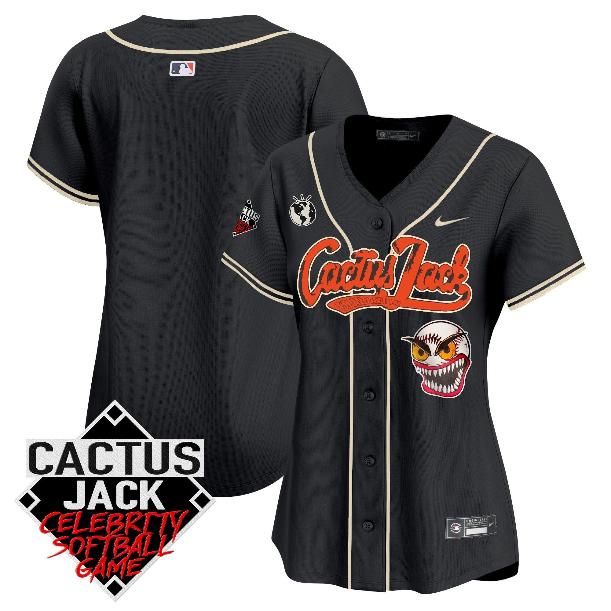 Camisa MLB Women’s Cactus Jack Celebrity Softball Game Patch Vapor Premier Limited Jersey