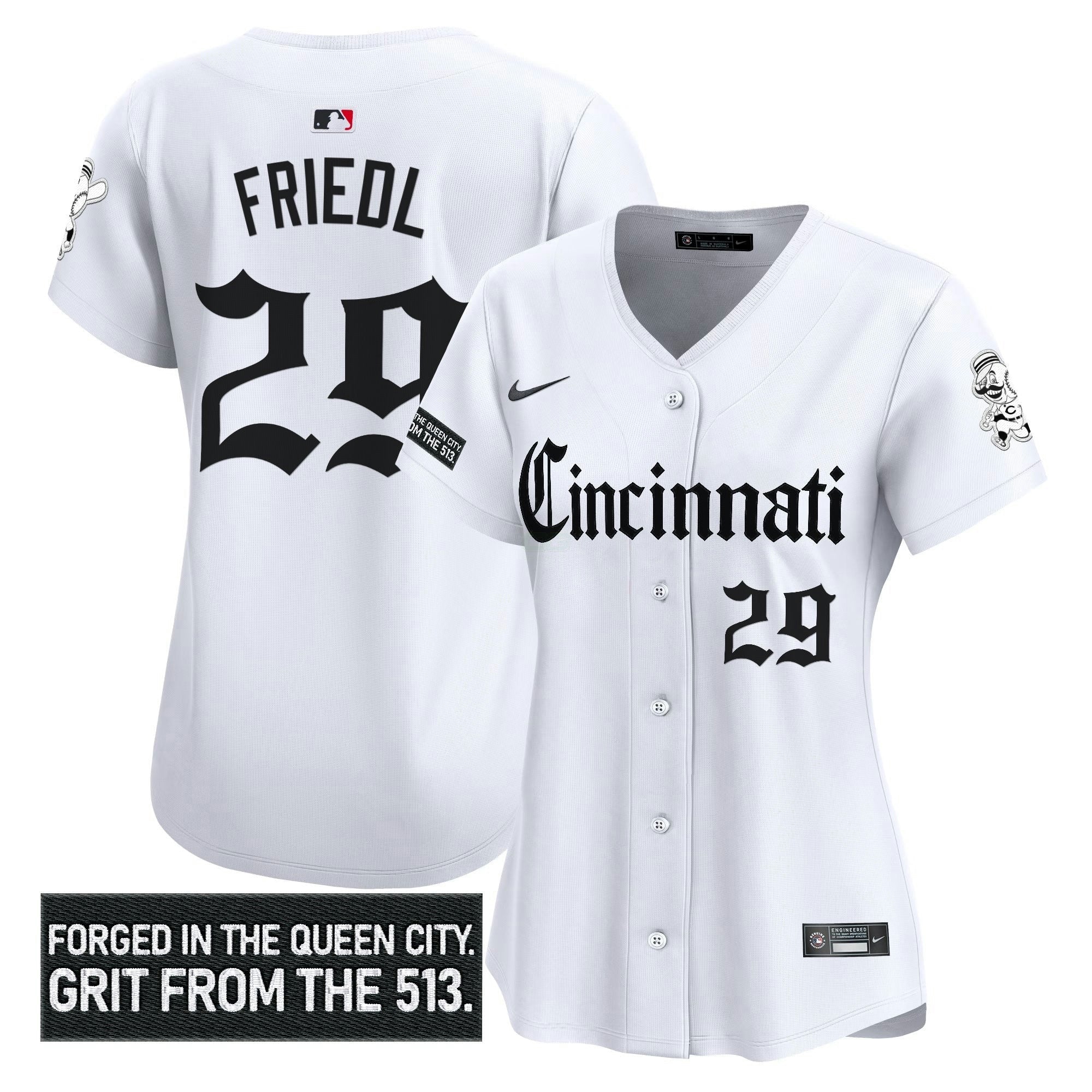 Camisa MLB Women’s Cincinnati ‘Gothic Queen City Edition’ Vapor Premier Limited Jersey