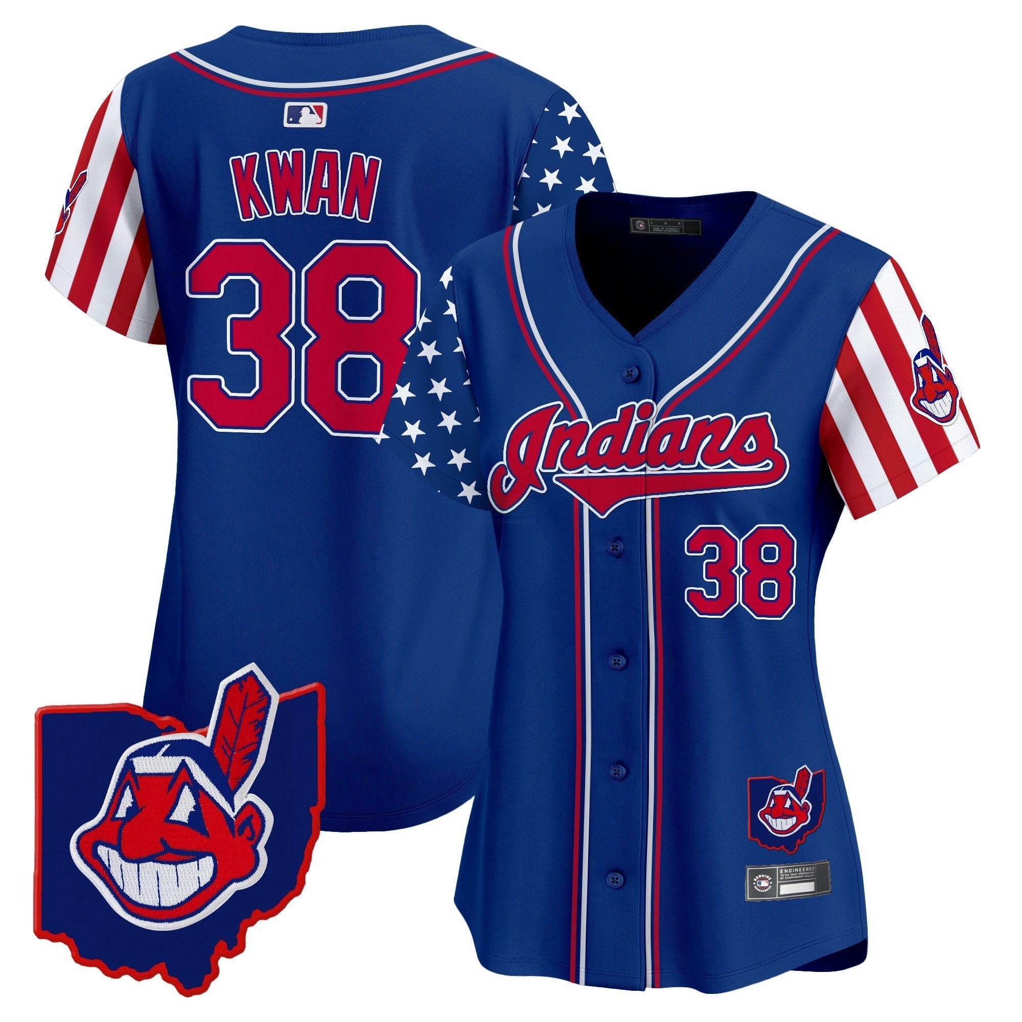 Camisa MLB Women’s Cleveland Indians 2025 Independence Day Vapor Premier Limited Jersey