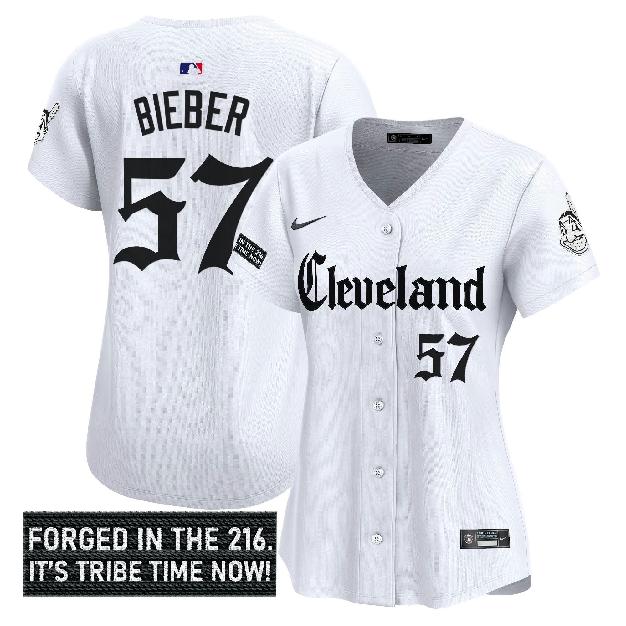 Camisa MLB Women’s Cleveland Indians ‘Gothic Iron Edition’ Vapor Premier Limited Jersey