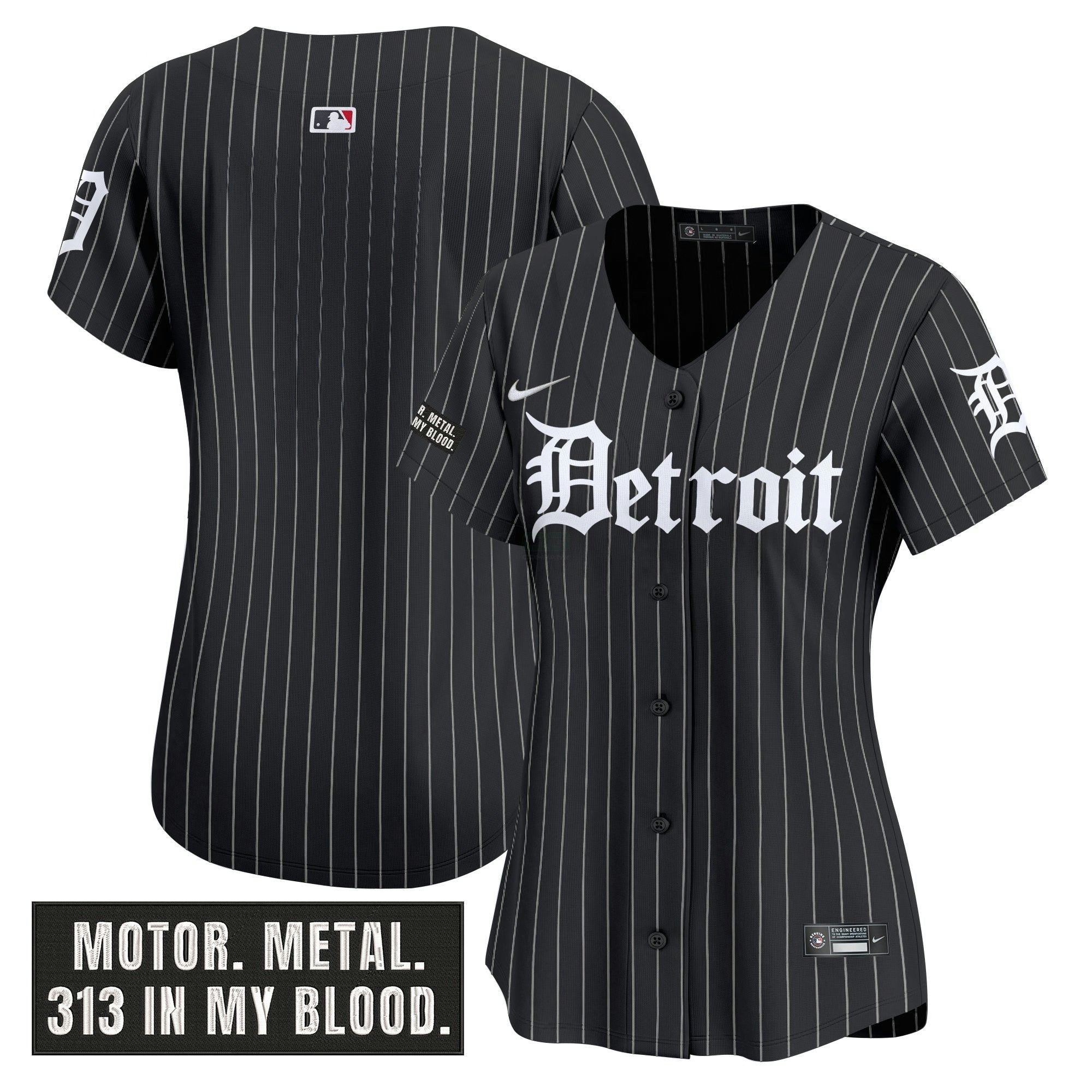 Camisa MLB Women’s Detroit ‘Motor Gothic Edition’ Vapor Premier Limited Jersey