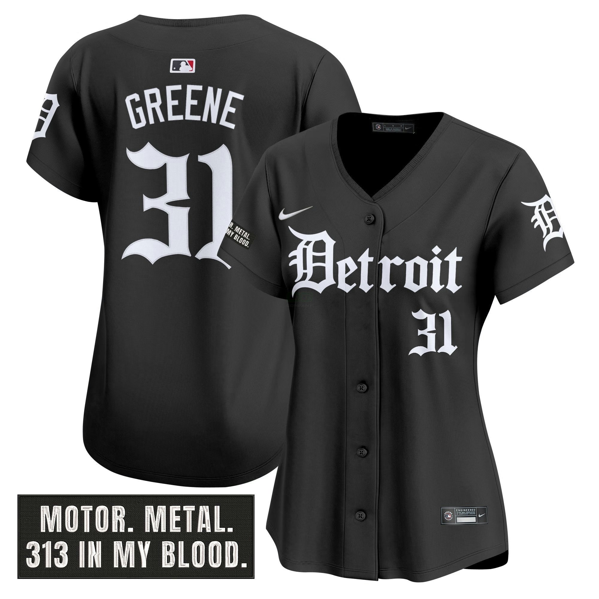 Camisa MLB Women’s Detroit ‘Motor Gothic Edition’ Vapor Premier Limited Jersey