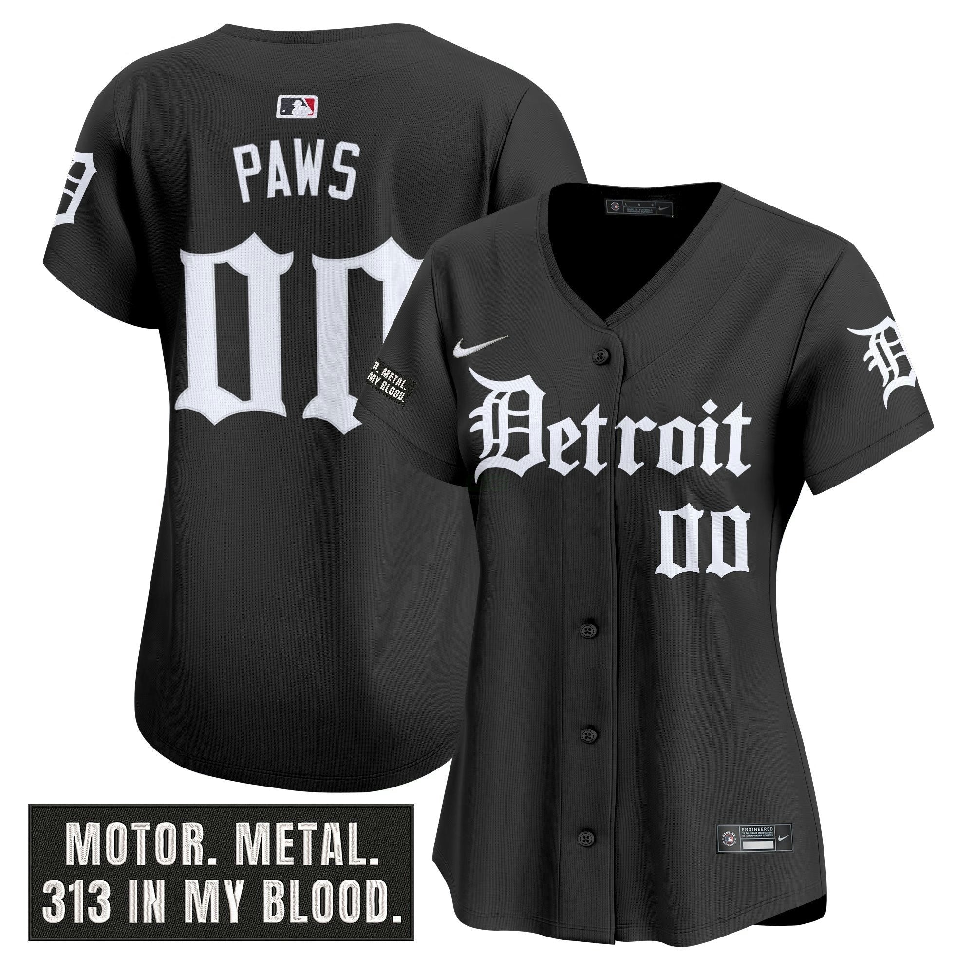 Camisa MLB Women’s Detroit ‘Motor Gothic Edition’ Vapor Premier Limited Jersey