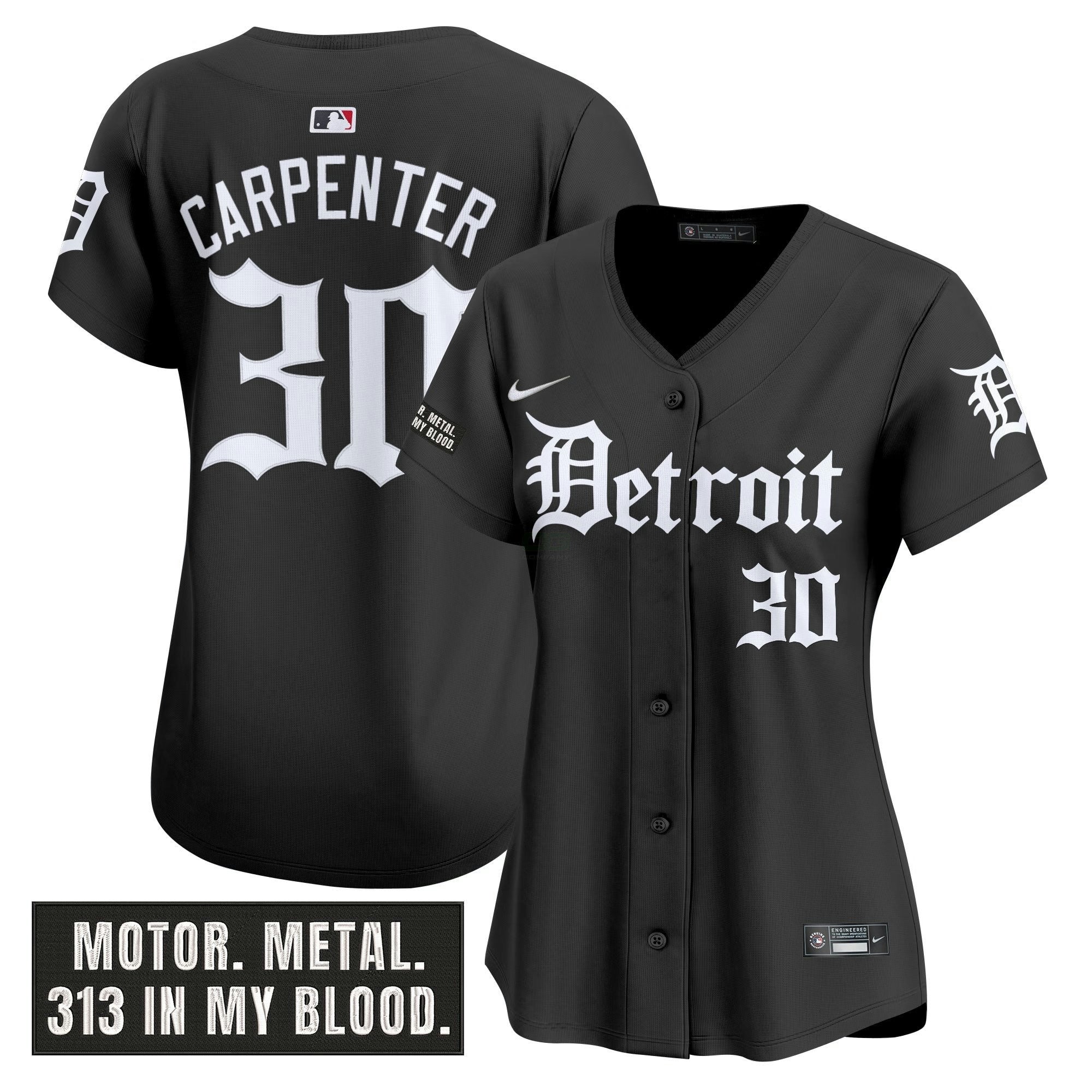 Camisa MLB Women’s Detroit ‘Motor Gothic Edition’ Vapor Premier Limited Jersey