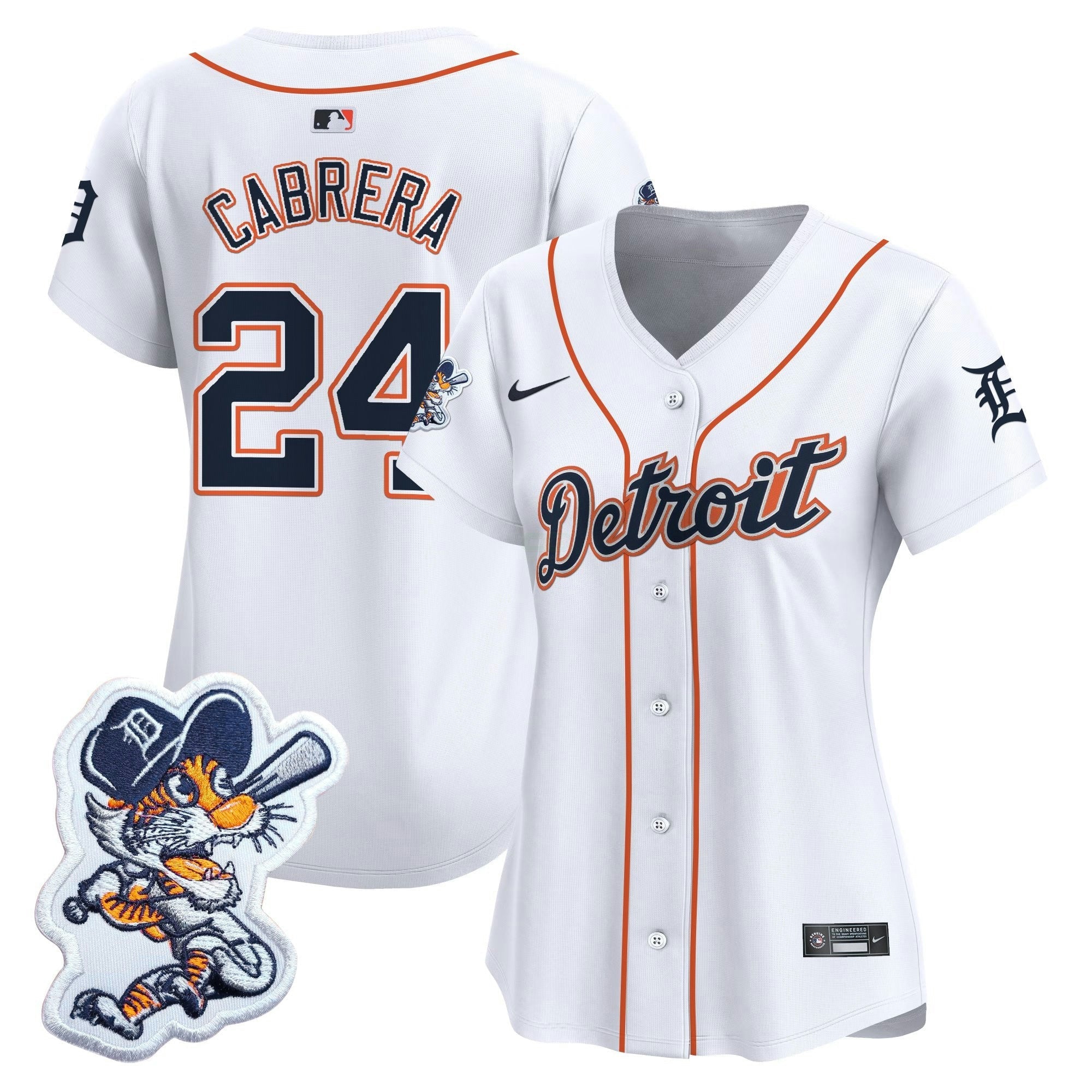 Camisa MLB Women’s Detroit Paws Patch Vapor Premier Limited Jersey