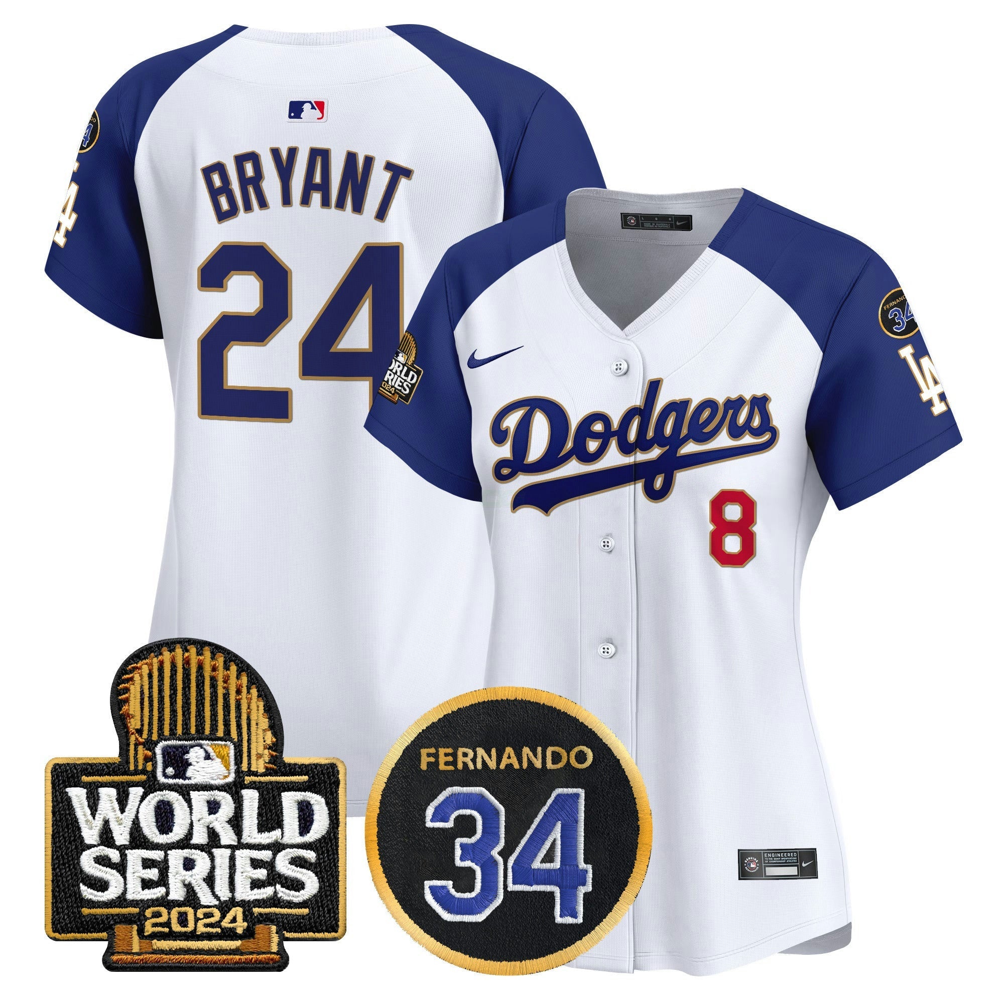 Camisa MLB Women’s Fernando Memorial & 2024 World Series Patch Vapor Premier Limited Jersey