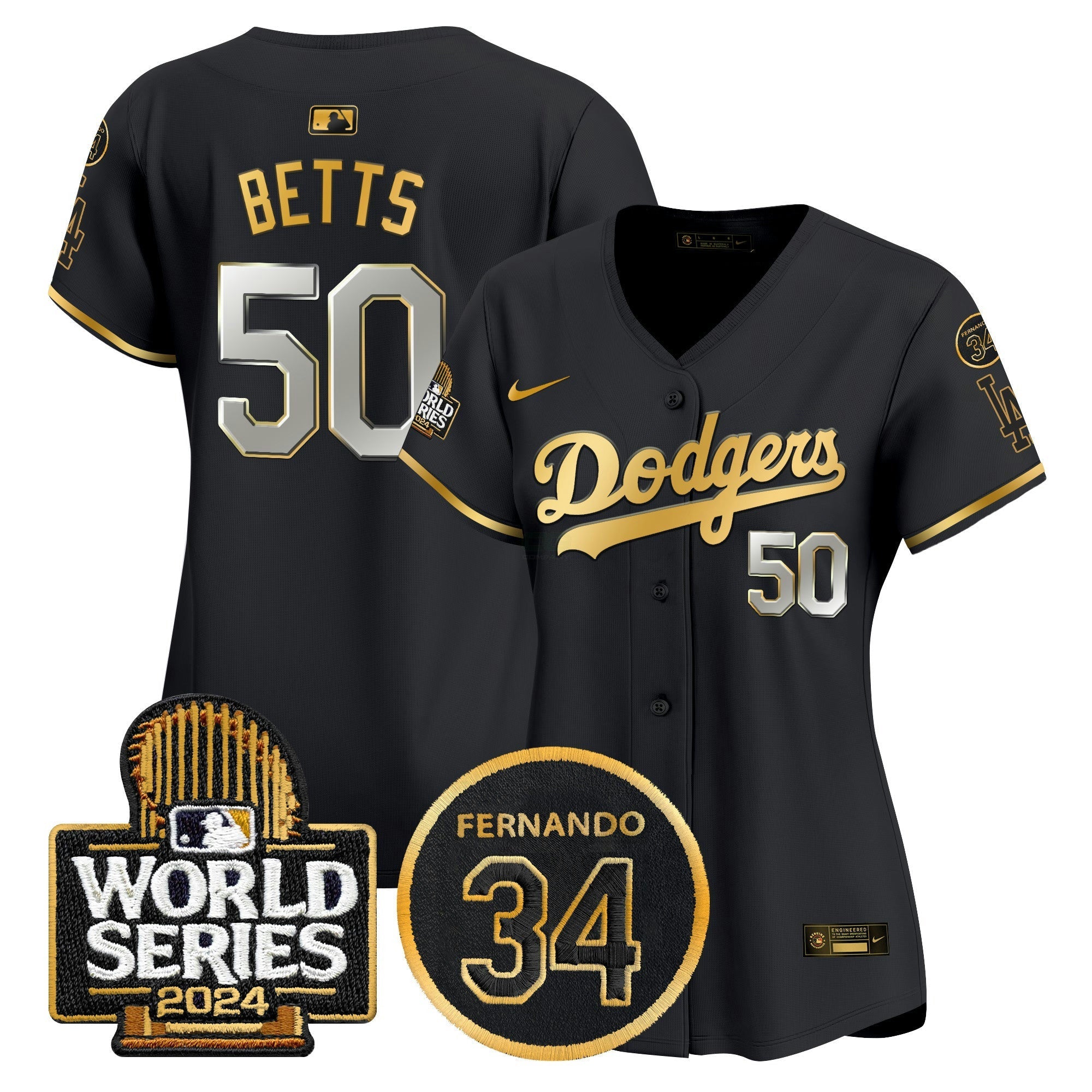 Camisa MLB Women’s Fernando Memorial & 2024 World Series Patch Vapor Premier Limited Jersey
