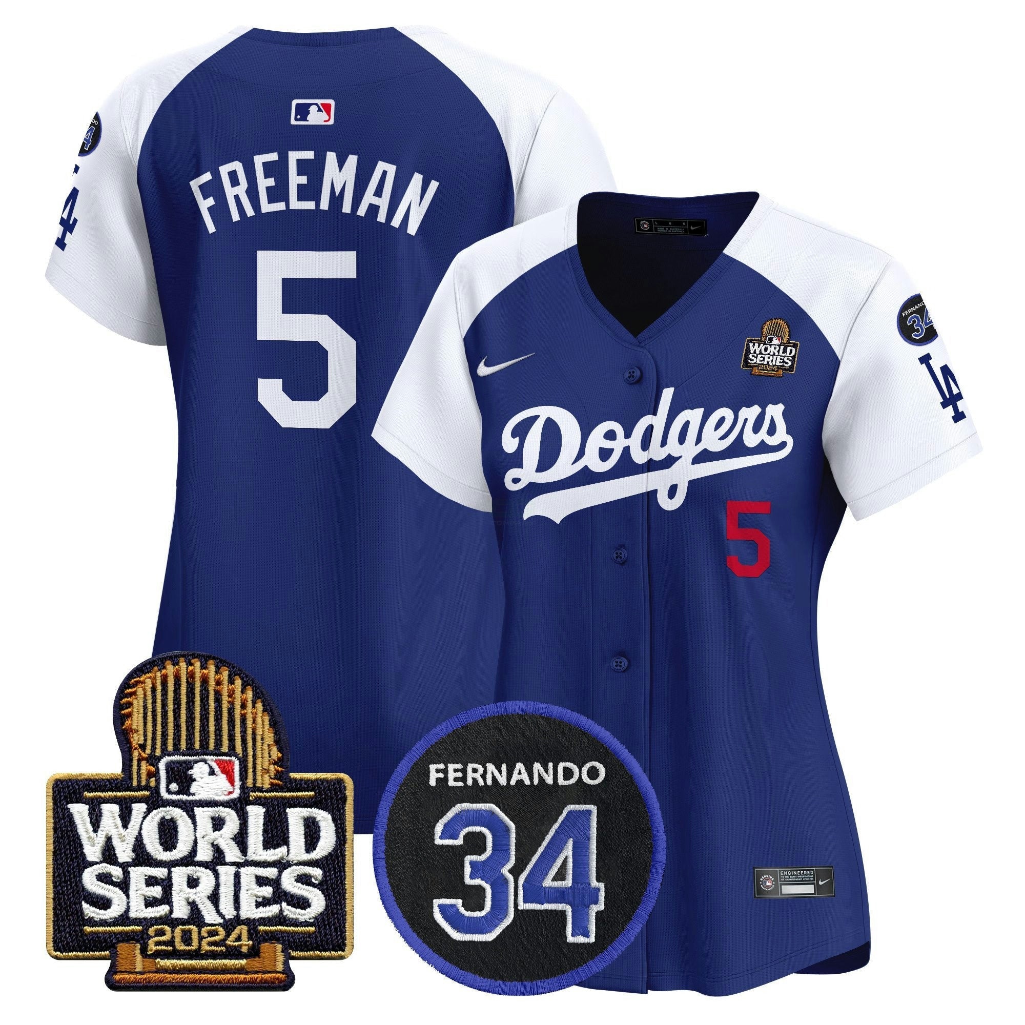 Camisa MLB Women’s Fernando Memorial & 2024 World Series Patch Vapor Premier Limited Jersey V2