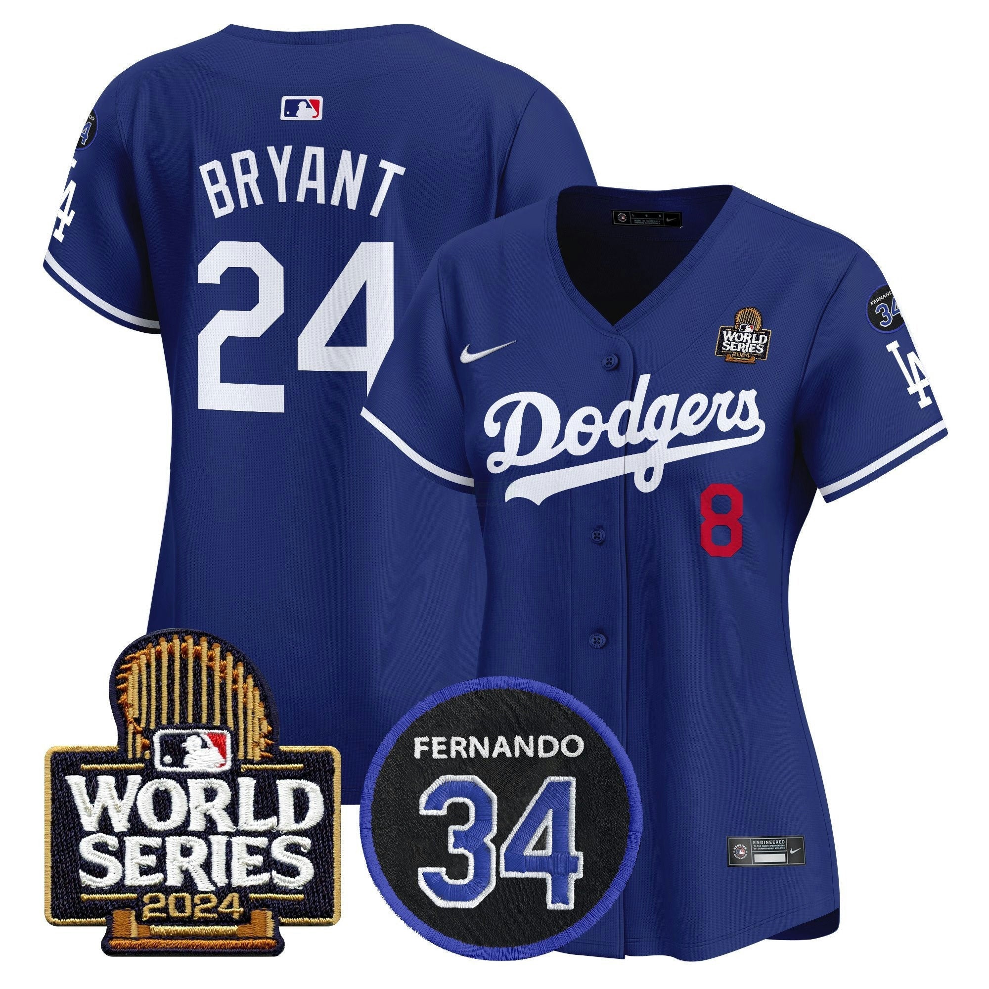 Camisa MLB Women’s Fernando Memorial & 2024 World Series Patch Vapor Premier Limited Jersey V2