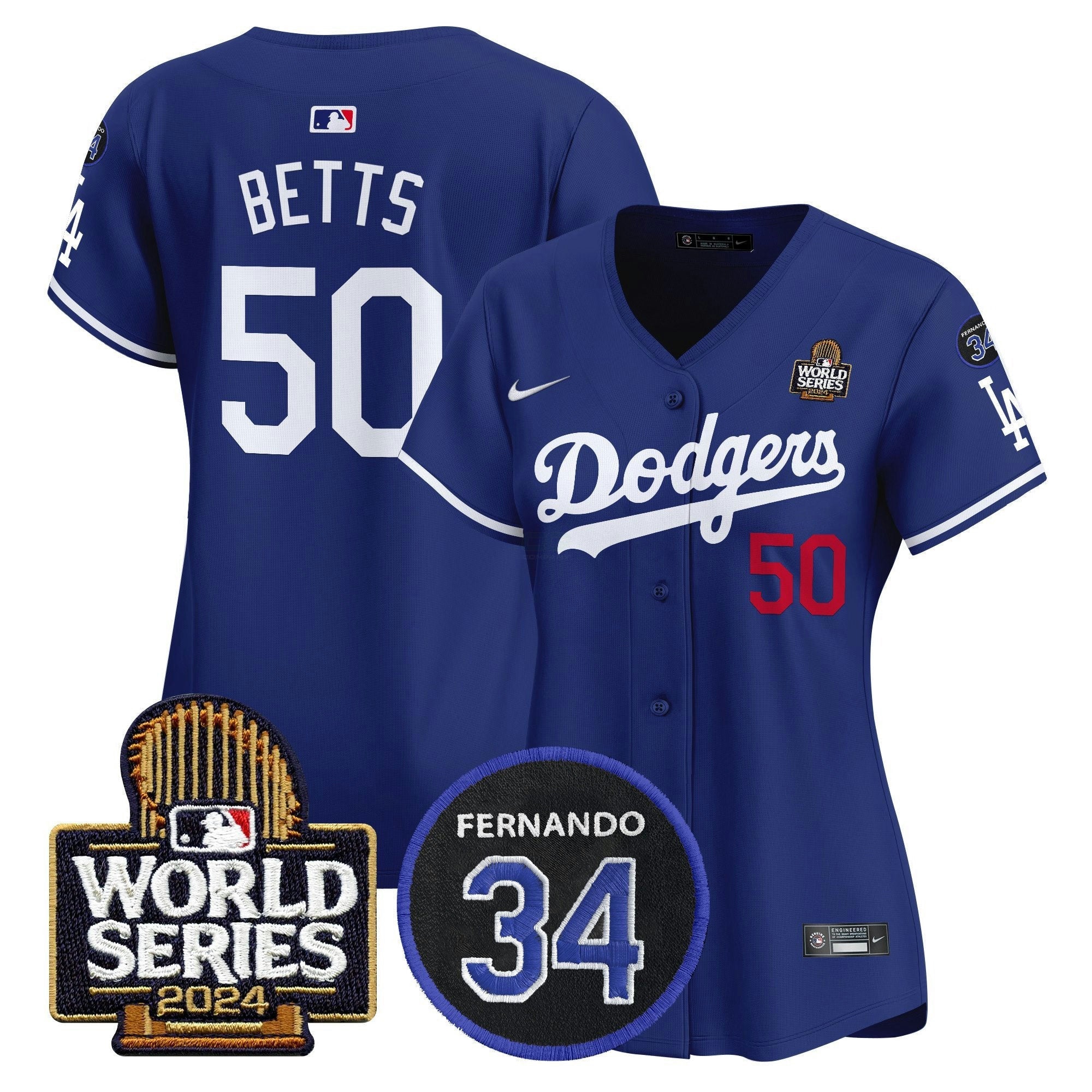 Camisa MLB Women’s Fernando Memorial & 2024 World Series Patch Vapor Premier Limited Jersey V2