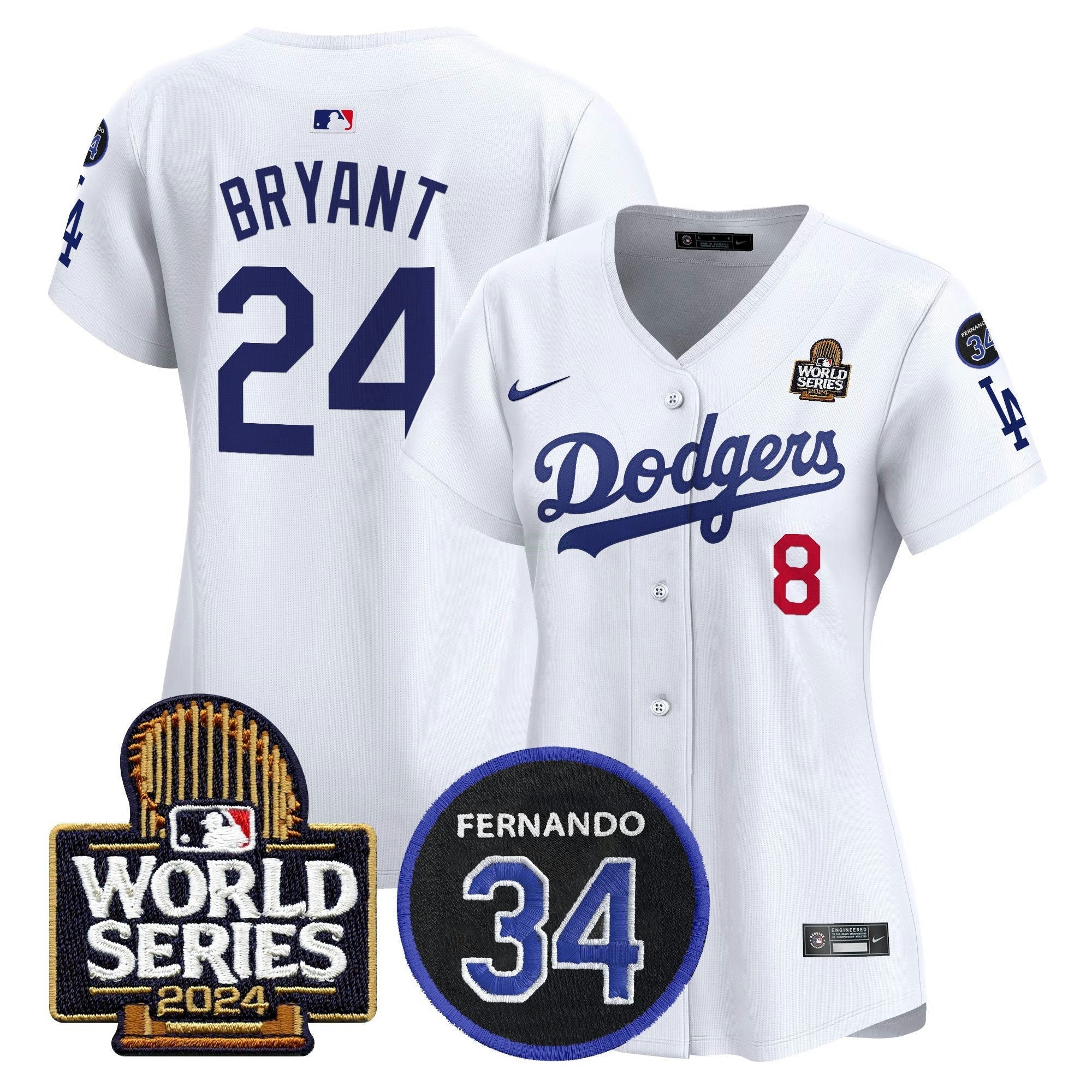 Camisa MLB Women’s Fernando Memorial & 2024 World Series Patch Vapor Premier Limited Jersey V2