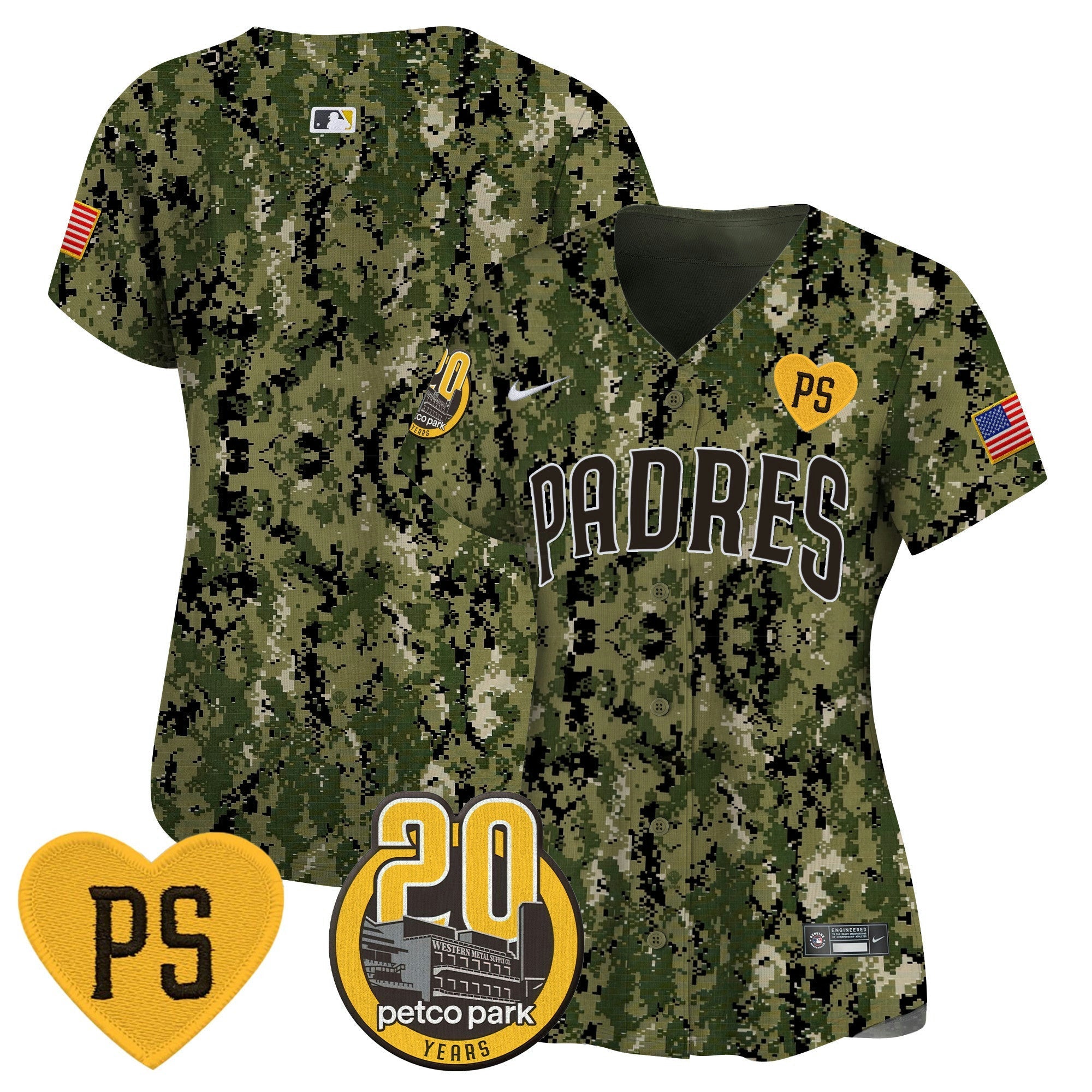 Camisa MLB Women’s “For Peter” & Petco Park 20th Patch USMC Vapor Premier Limited Jersey
