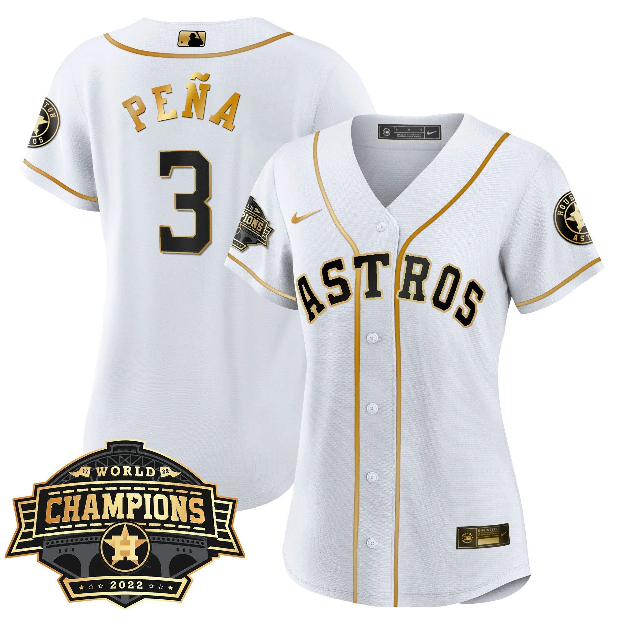 Camisa MLB Women’s Houston 2022 World Series Champions Patch Limited Jersey