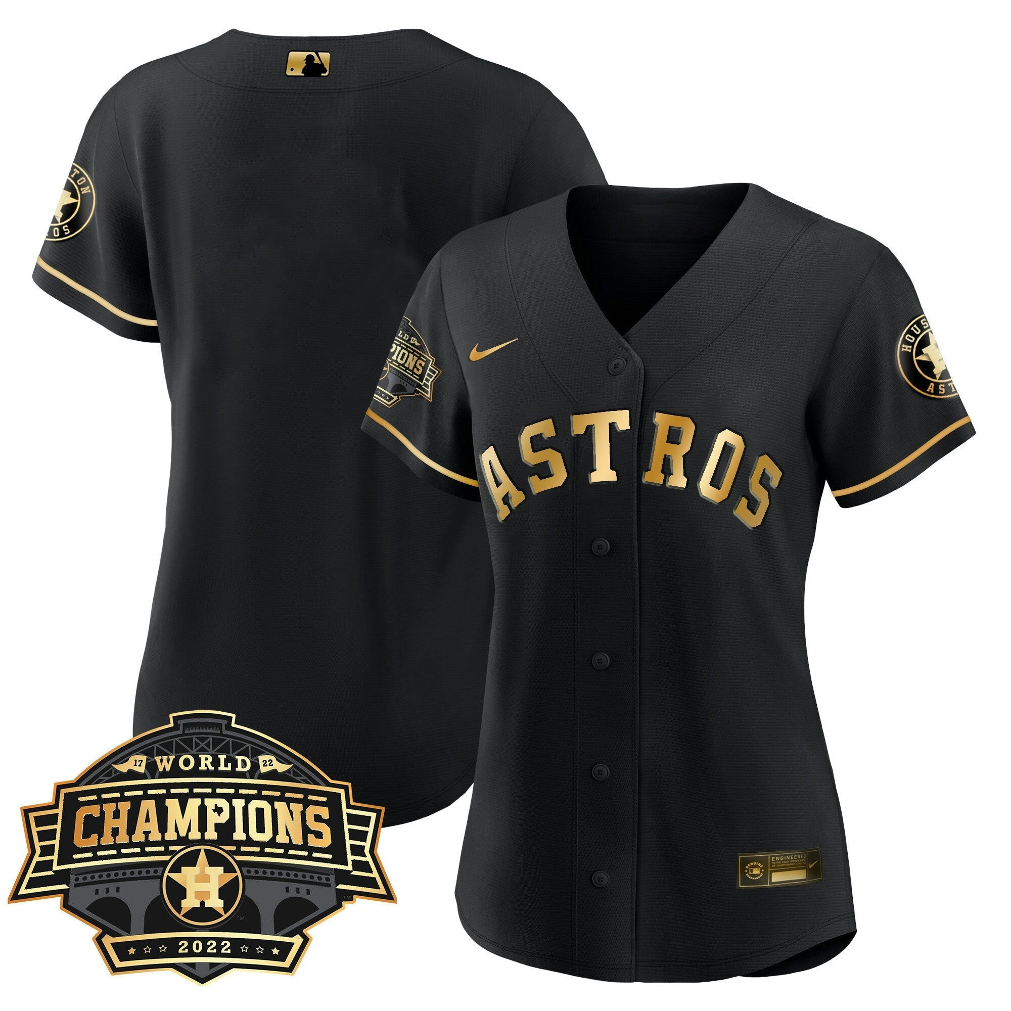 Camisa MLB Women’s Houston 2022 World Series Champions Patch Limited Jersey
