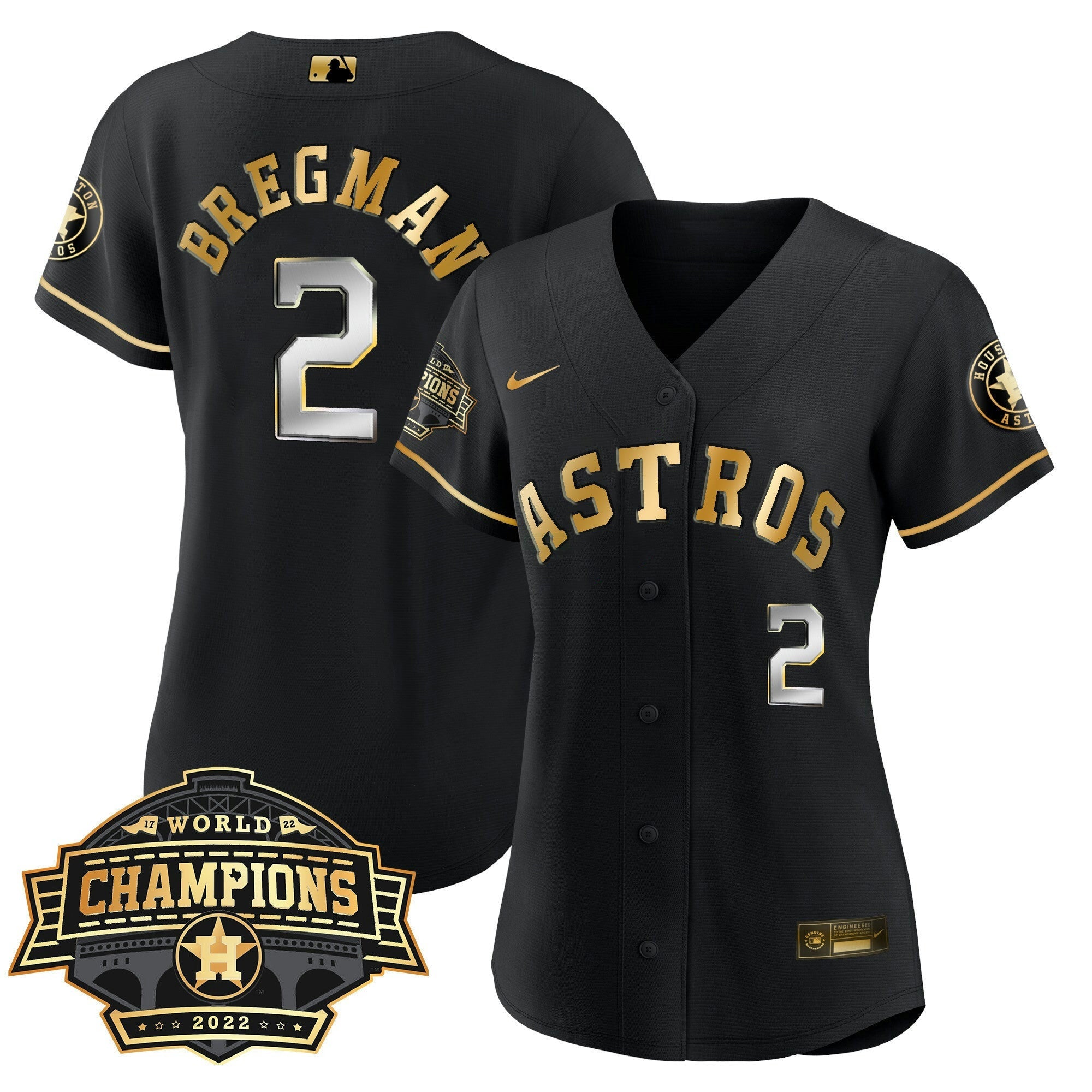 Camisa MLB Women’s Houston 2022 World Series Champions Patch Limited Jersey