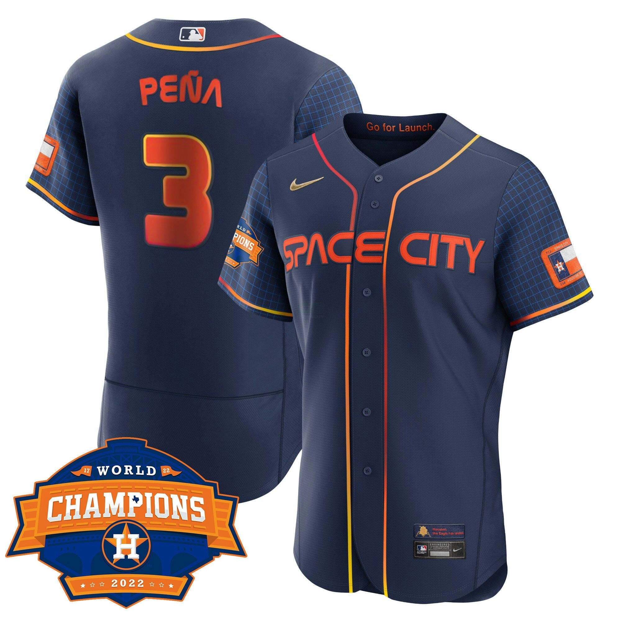 Camisa MLB Women’s Houston 2022 World Series Champions Patch Limited Jersey