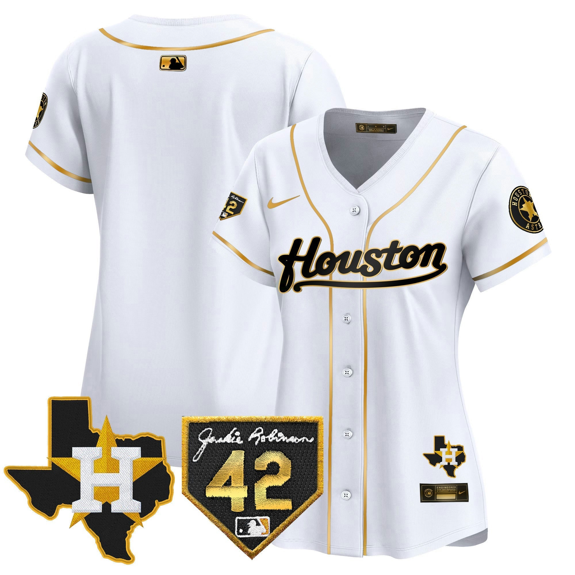 Camisa MLB Women’s Houston 2024 Jackie Robinson Patch Vapor Premier Limited Jersey