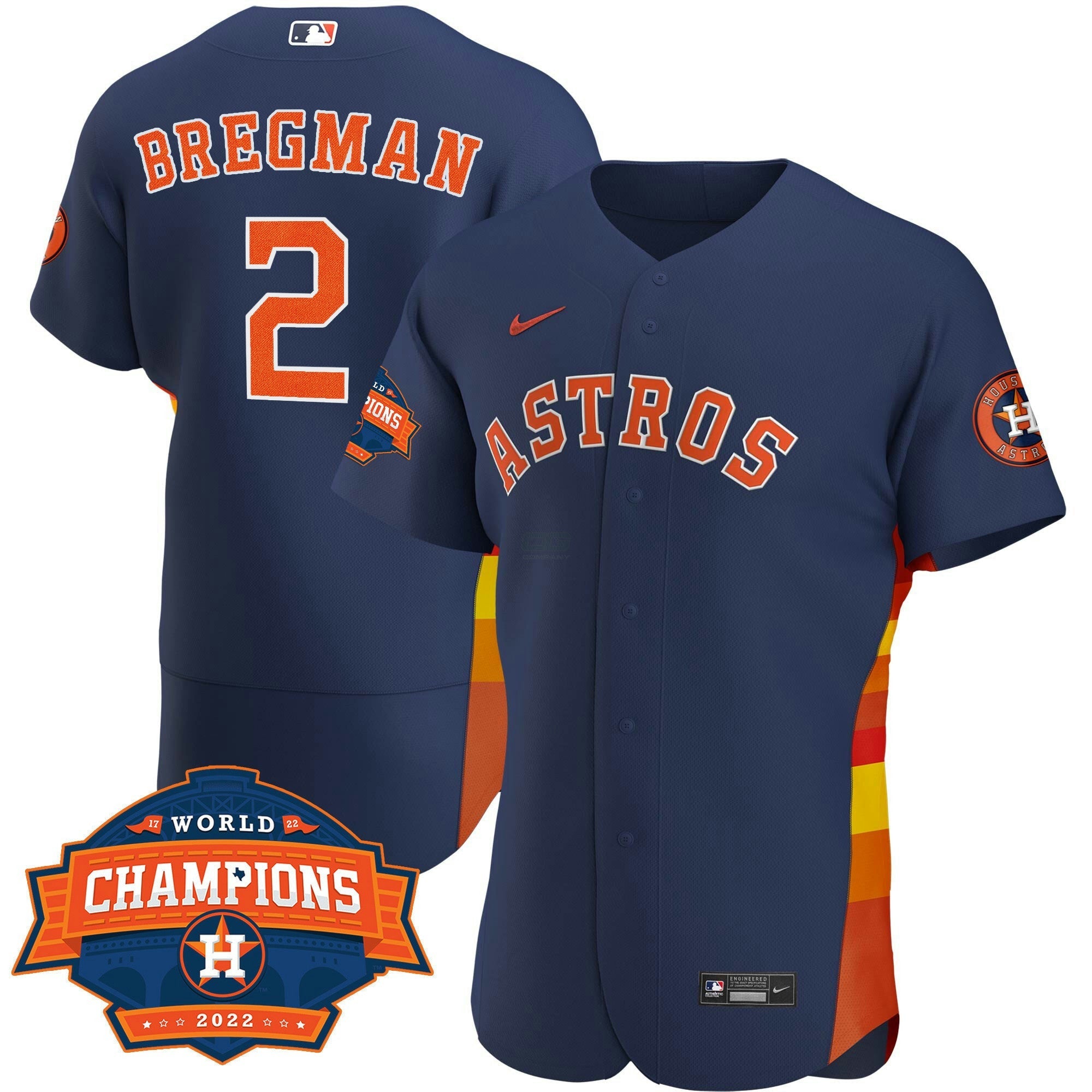 Camisa MLB Women’s Houston Alternativa Azul Marinho 2022 Champions Limited Player Jersey