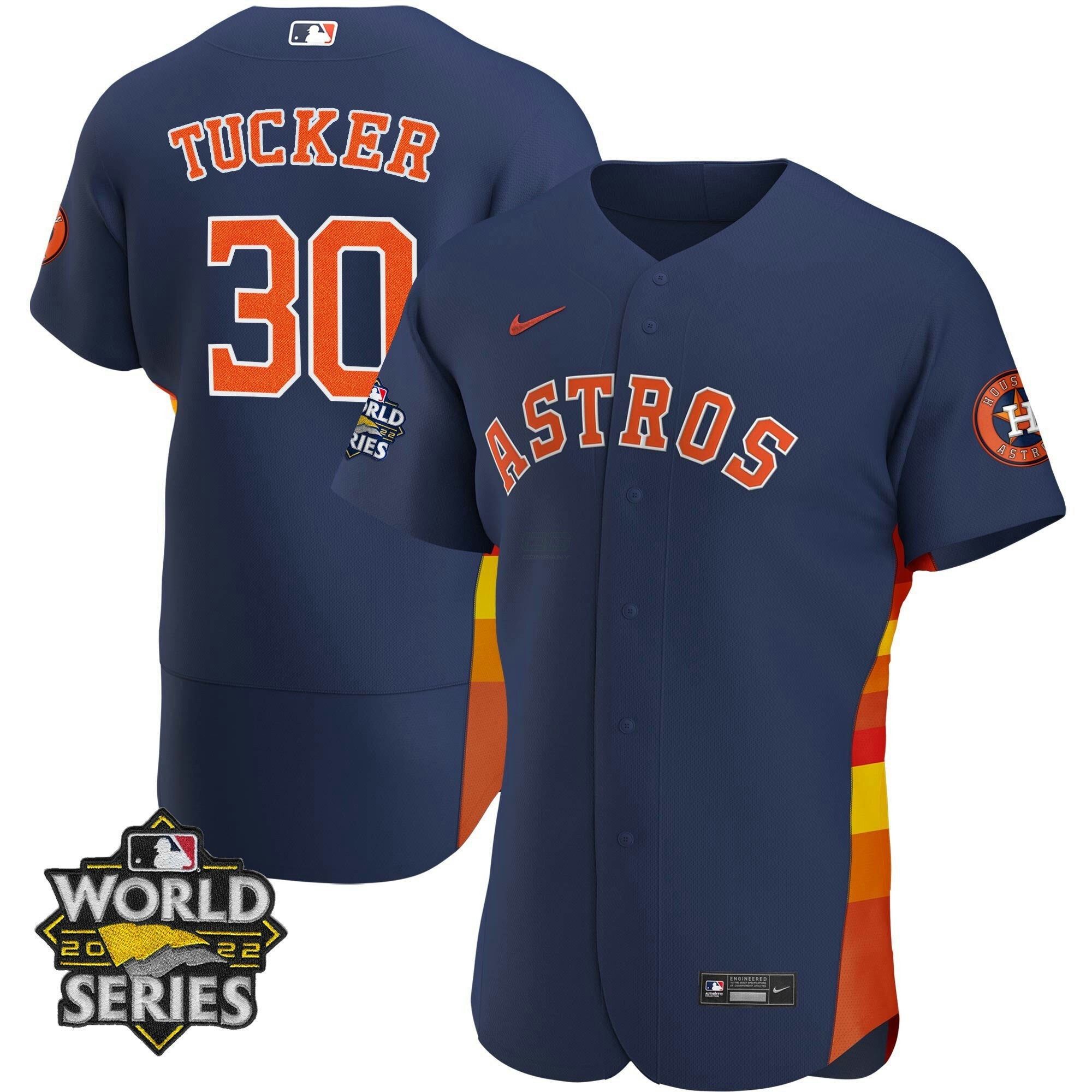 Camisa MLB Women’s Houston Alternativa Azul Marinho 2022 World Series Player Jersey