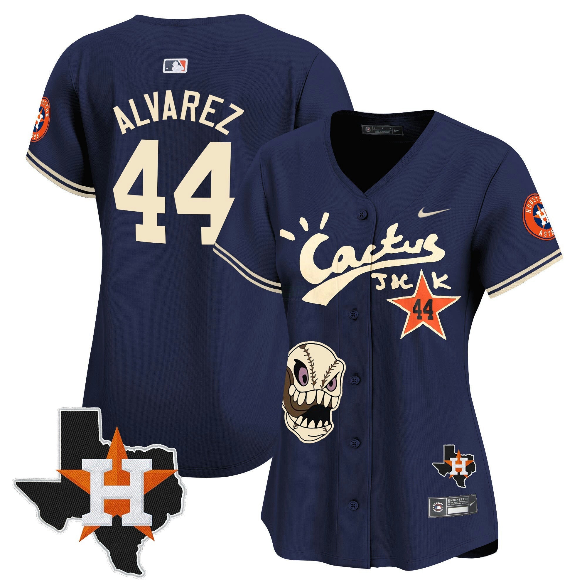 Camisa MLB Women’s Houston Cactus Jack Patch Vapor Premier Limited Jersey